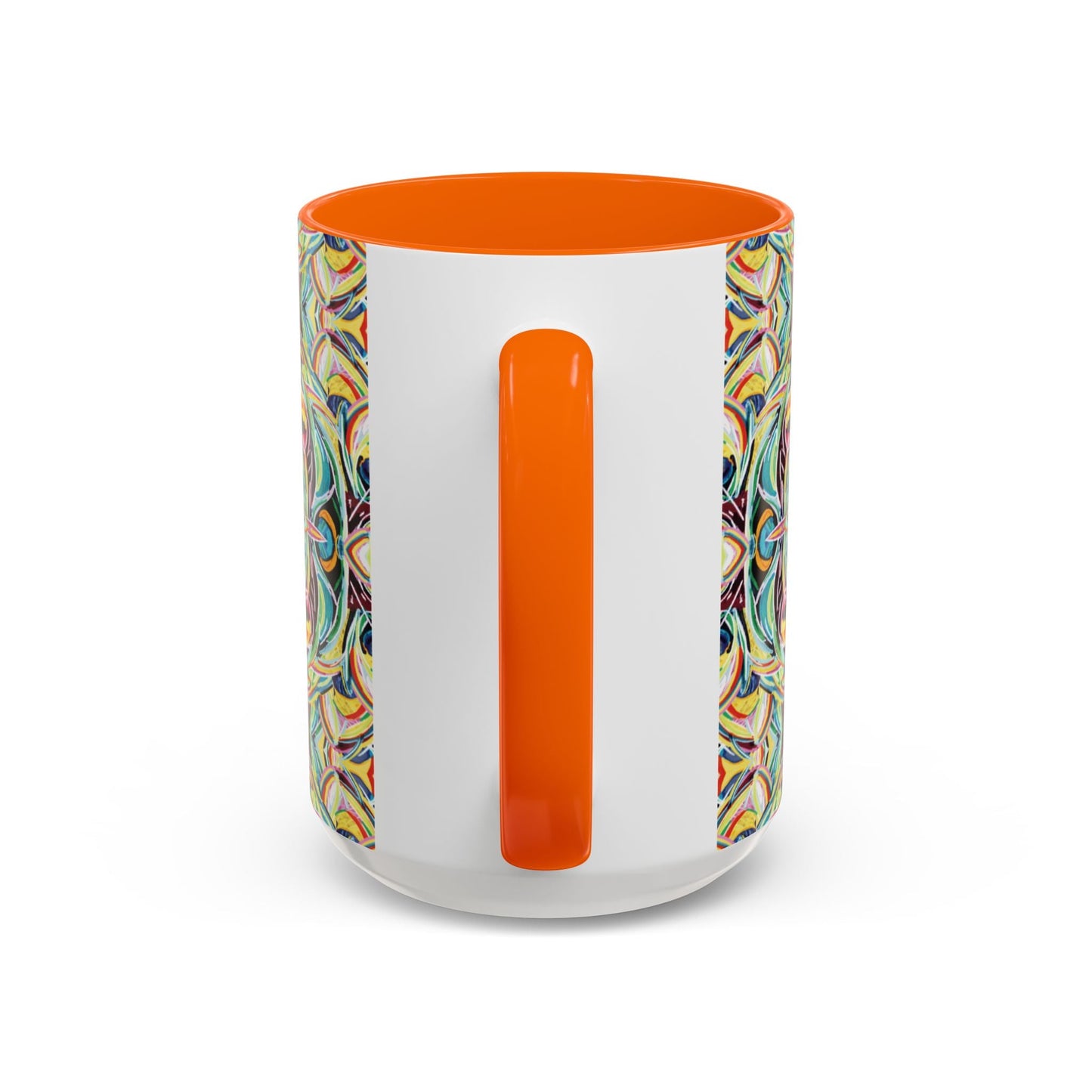 Colorful Mandala Two - Tone Ceramic Mug - 11 oz & 15 oz - Blue Cava