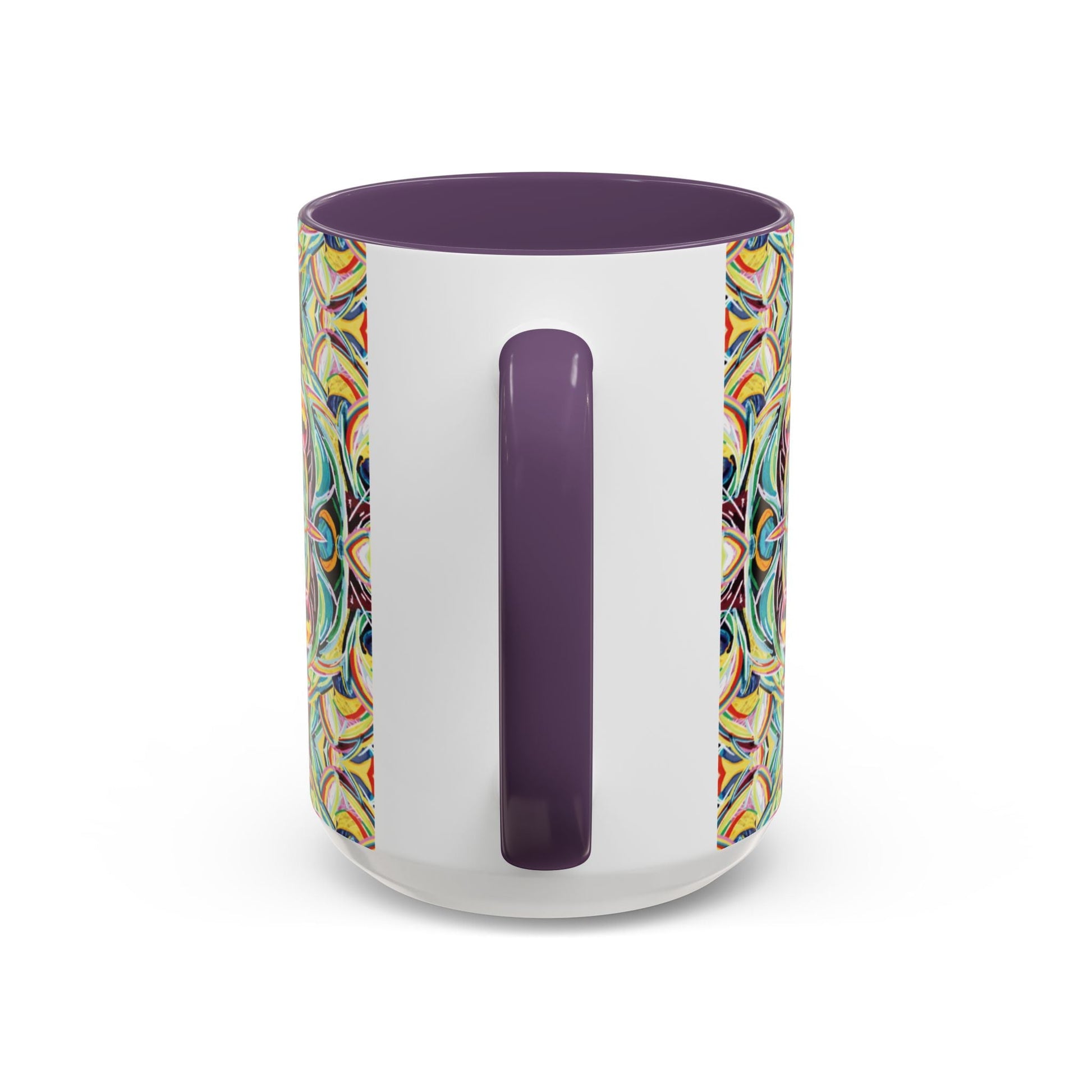 Colorful Mandala Two - Tone Ceramic Mug - 11 oz & 15 oz - Blue Cava