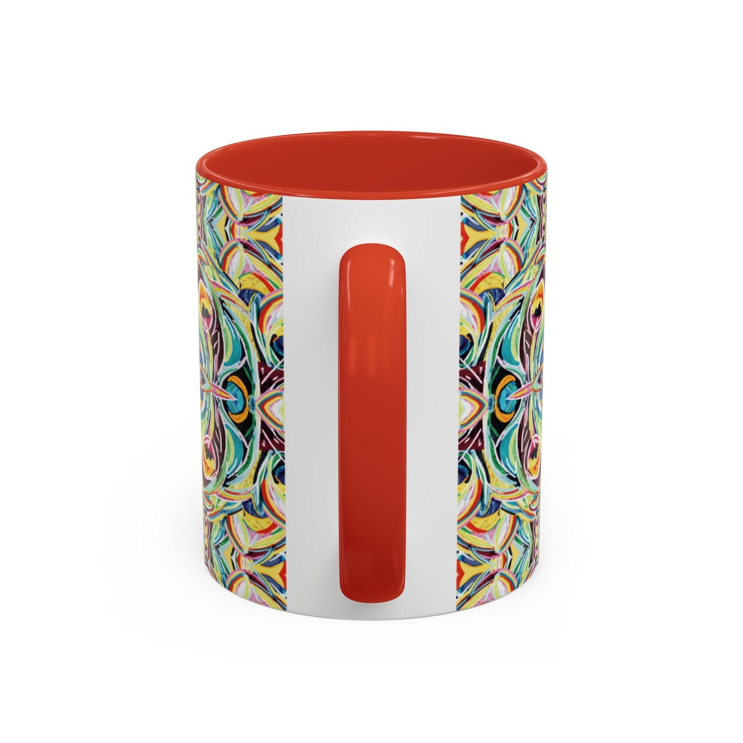 Colorful Mandala Two - Tone Ceramic Mug - 11 oz & 15 oz - Blue Cava