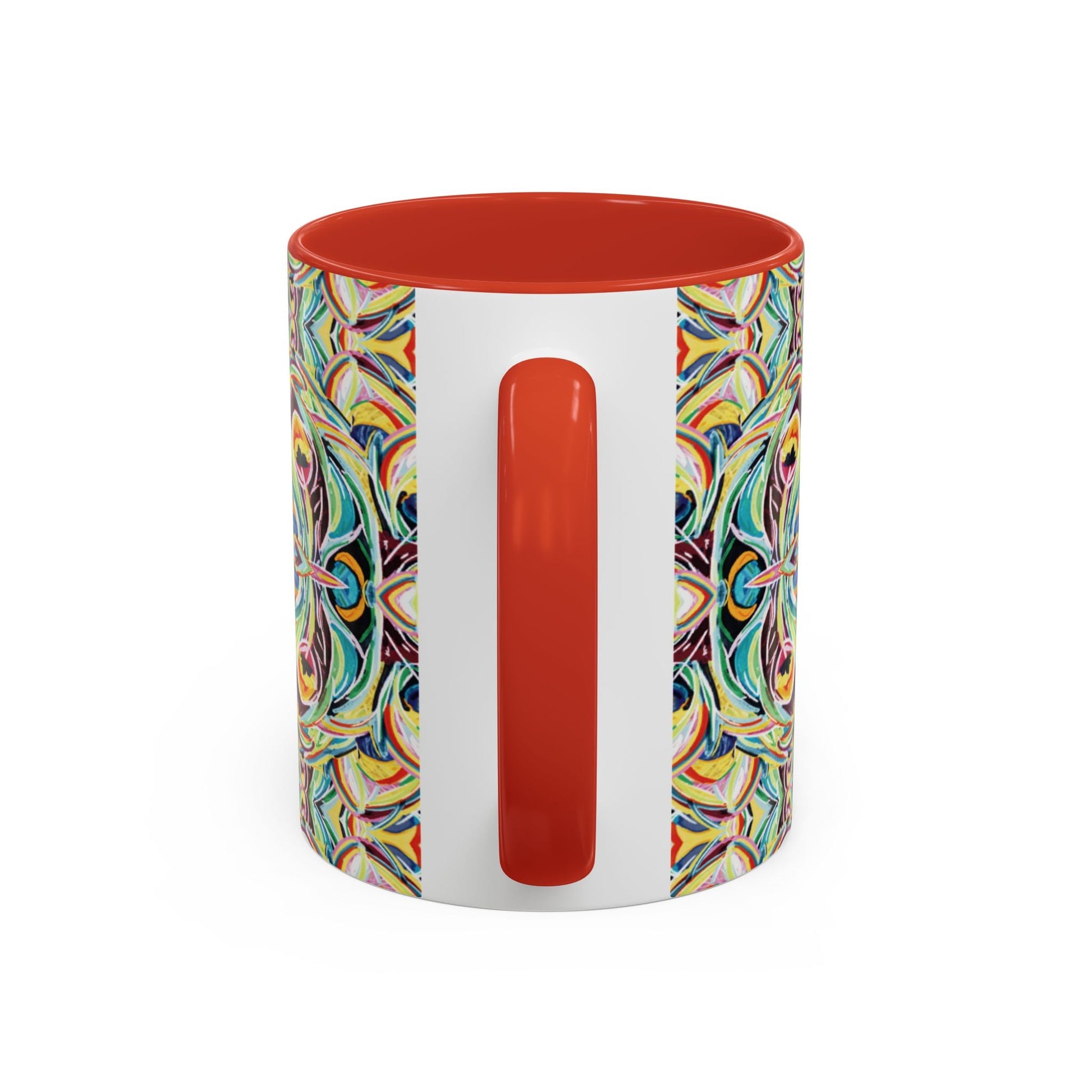 Colorful Mandala Two - Tone Ceramic Mug - 11 oz & 15 oz - Blue Cava