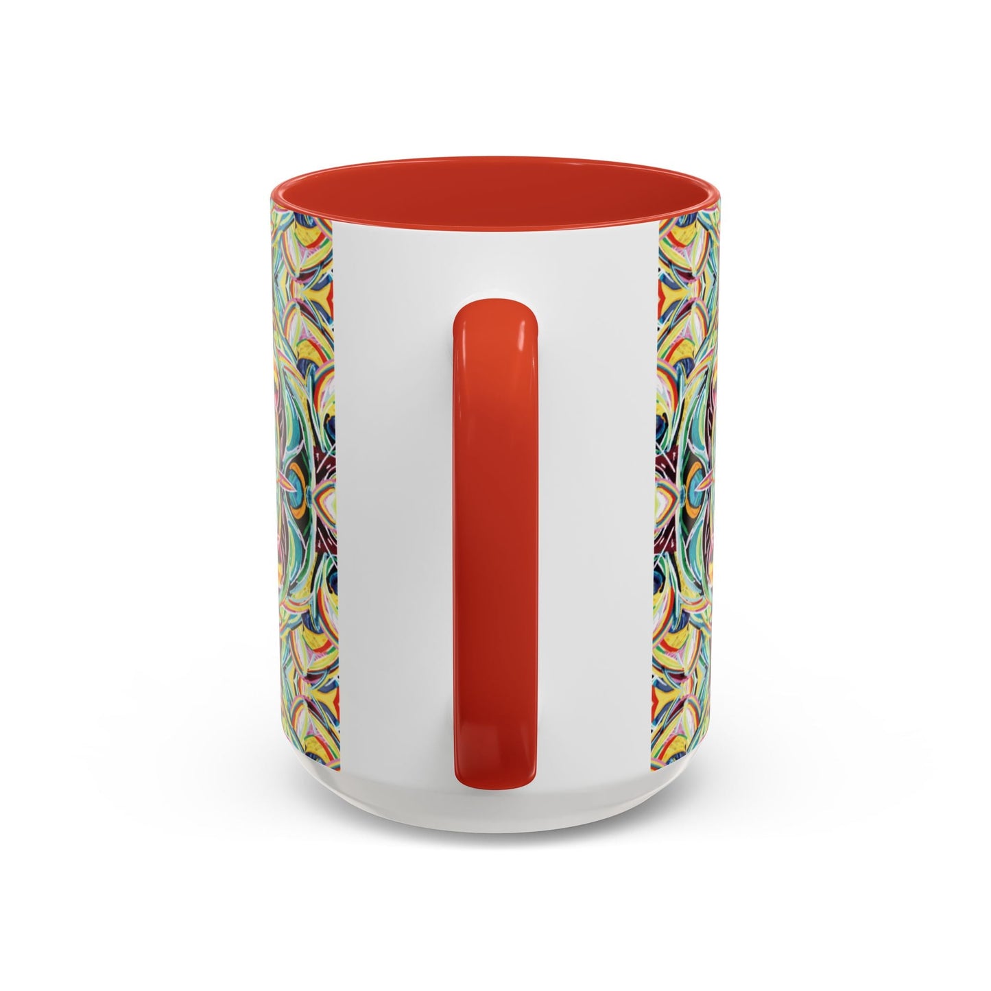Colorful Mandala Two - Tone Ceramic Mug - 11 oz & 15 oz - Blue Cava
