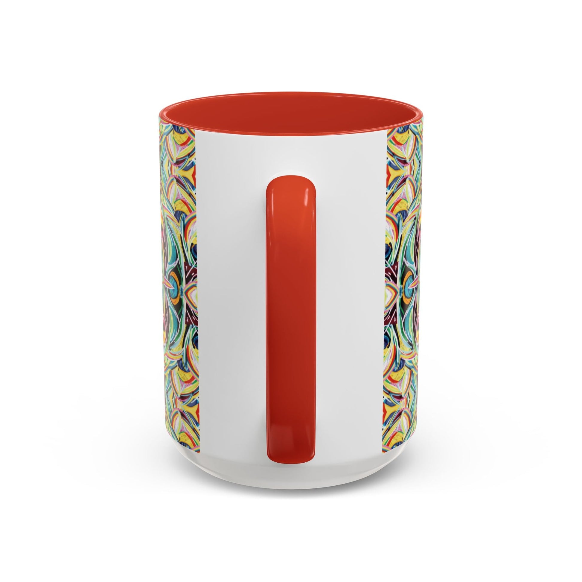 Colorful Mandala Two - Tone Ceramic Mug - 11 oz & 15 oz - Blue Cava