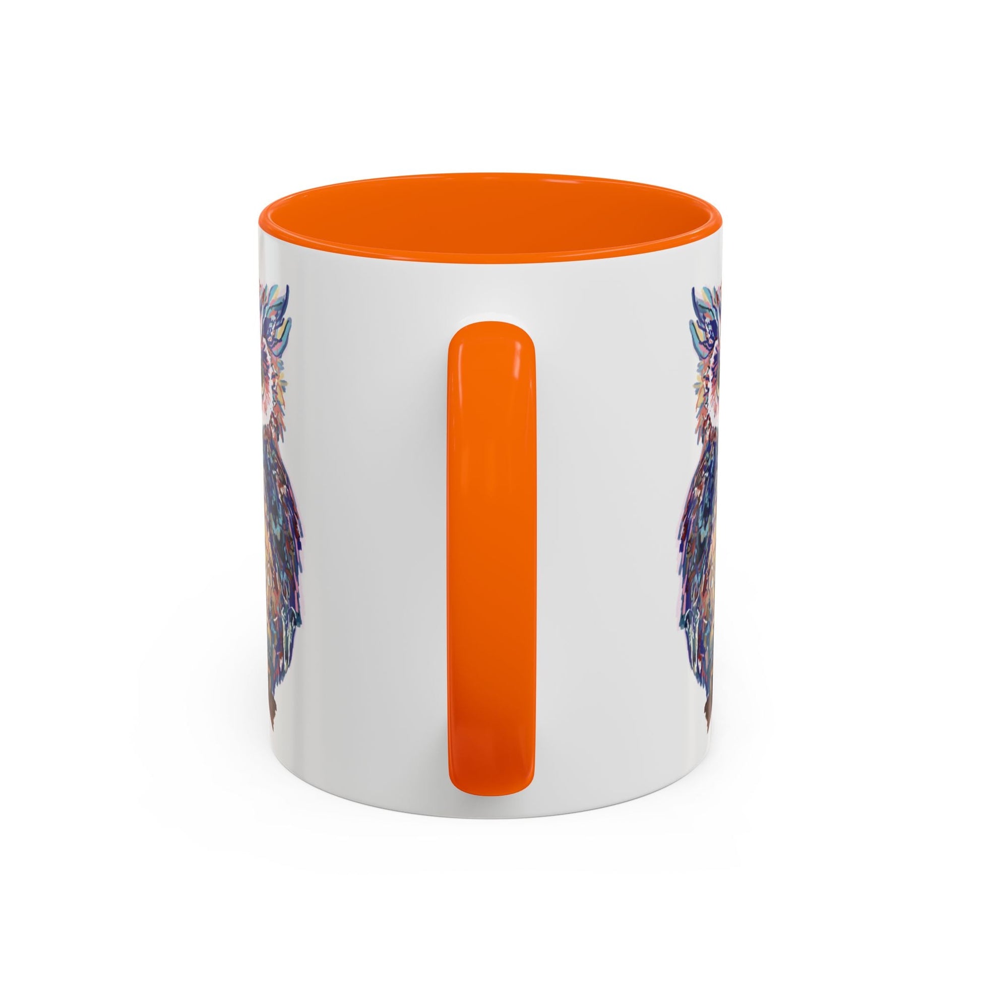 Colorful Owl Accent Coffee Mug - Unique 11oz & 15oz Gift for Nature Lovers - Blue Cava