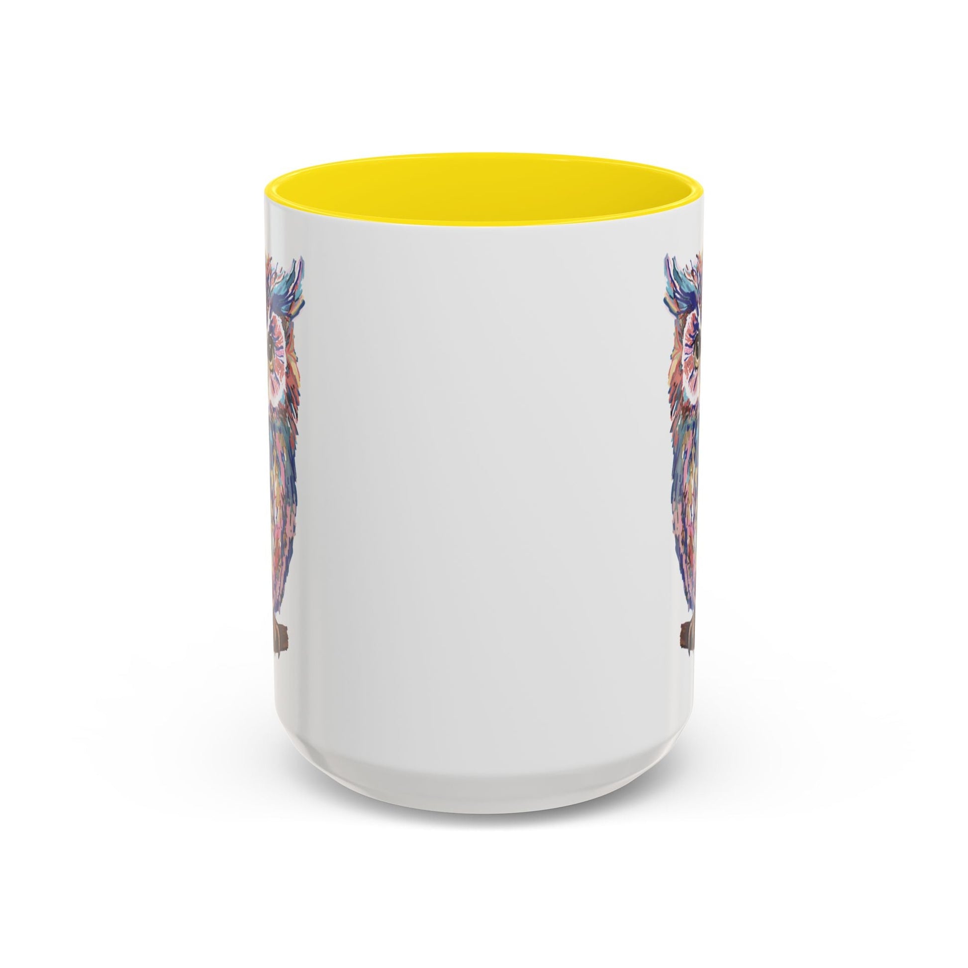 Colorful Owl Accent Coffee Mug - Unique 11oz & 15oz Gift for Nature Lovers - Blue Cava