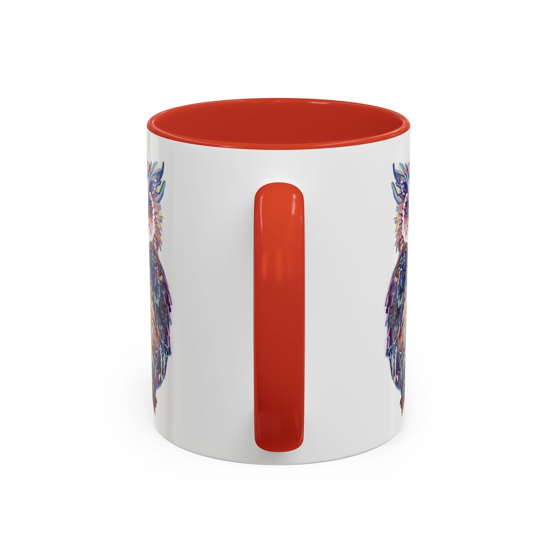 Colorful Owl Accent Coffee Mug - Unique 11oz & 15oz Gift for Nature Lovers - Blue Cava