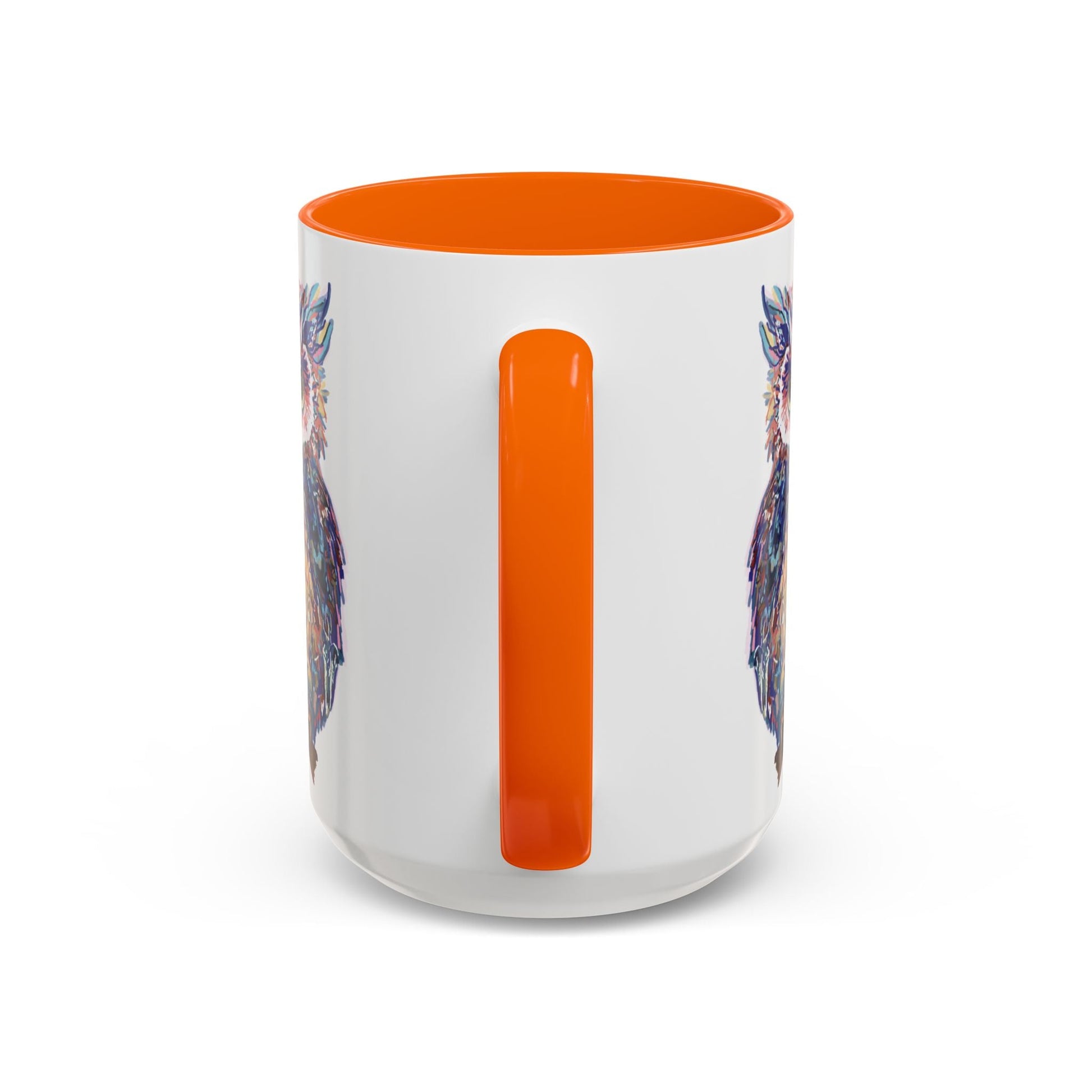 Colorful Owl Accent Coffee Mug - Unique 11oz & 15oz Gift for Nature Lovers - Blue Cava