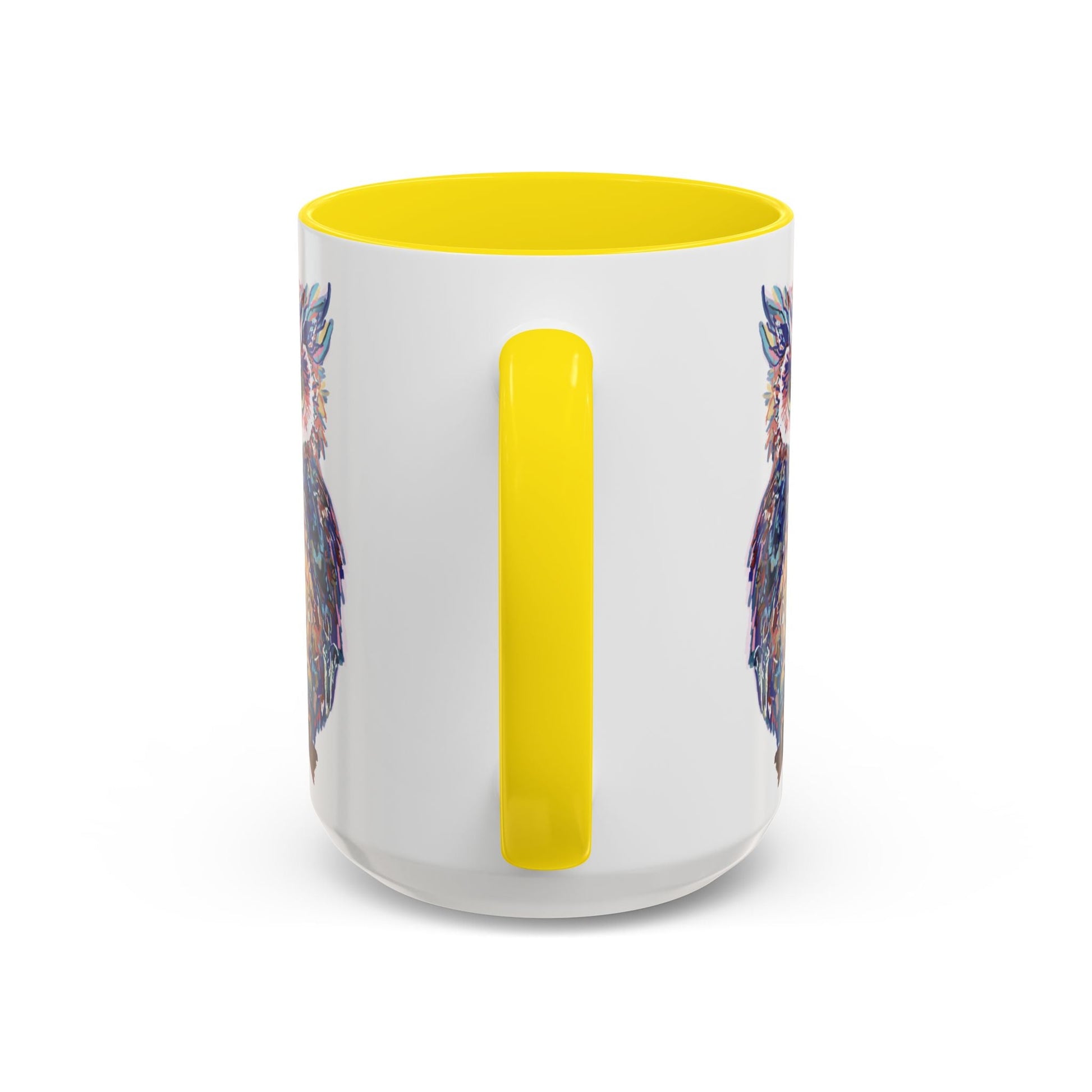 Colorful Owl Accent Coffee Mug - Unique 11oz & 15oz Gift for Nature Lovers - Blue Cava
