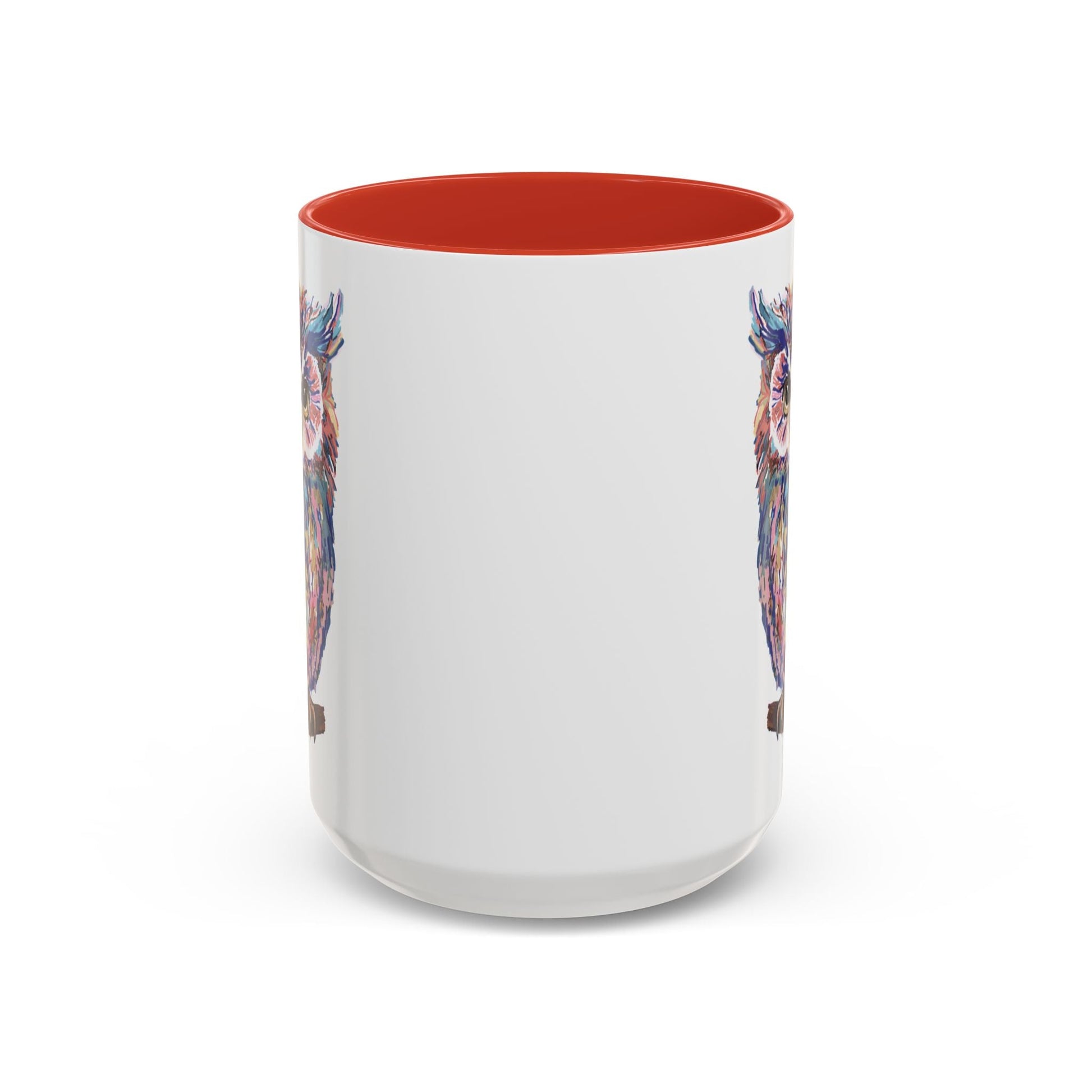 Colorful Owl Accent Coffee Mug - Unique 11oz & 15oz Gift for Nature Lovers - Blue Cava