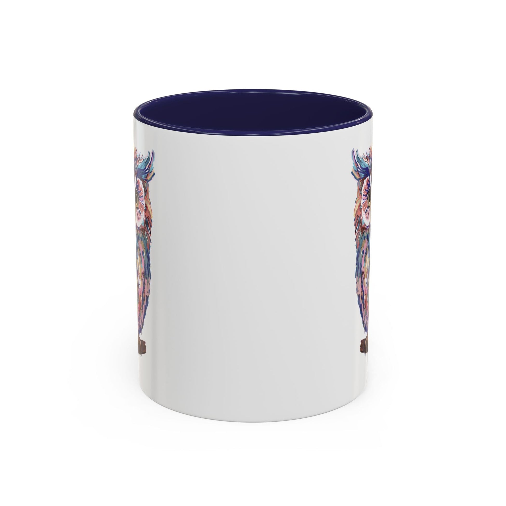 Colorful Owl Accent Coffee Mug - Unique 11oz & 15oz Gift for Nature Lovers - Blue Cava