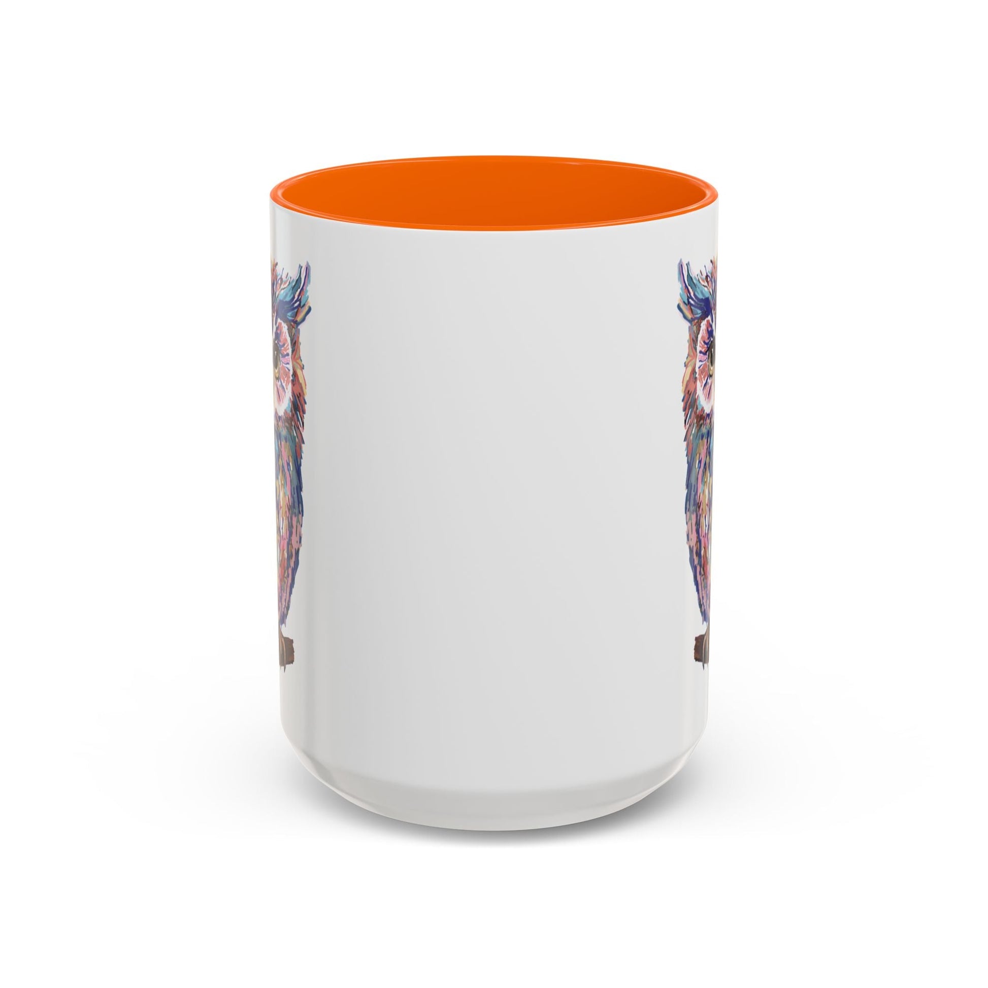 Colorful Owl Accent Coffee Mug - Unique 11oz & 15oz Gift for Nature Lovers - Blue Cava