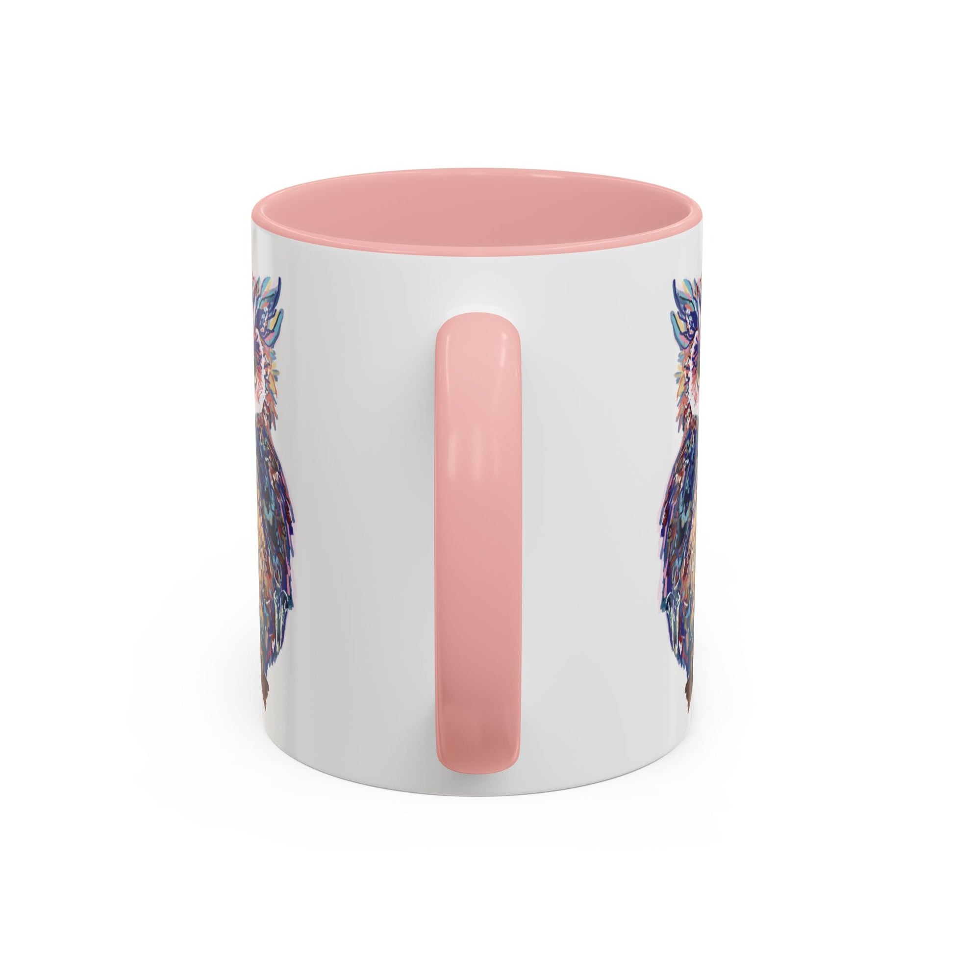 Colorful Owl Accent Coffee Mug - Unique 11oz & 15oz Gift for Nature Lovers - Blue Cava
