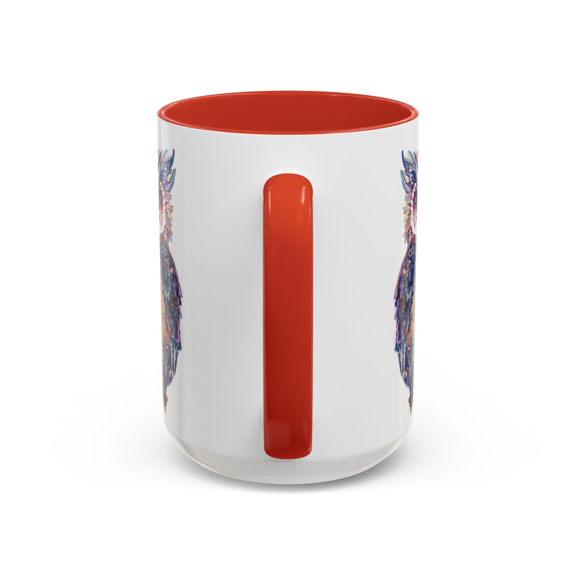Colorful Owl Accent Coffee Mug - Unique 11oz & 15oz Gift for Nature Lovers - Blue Cava
