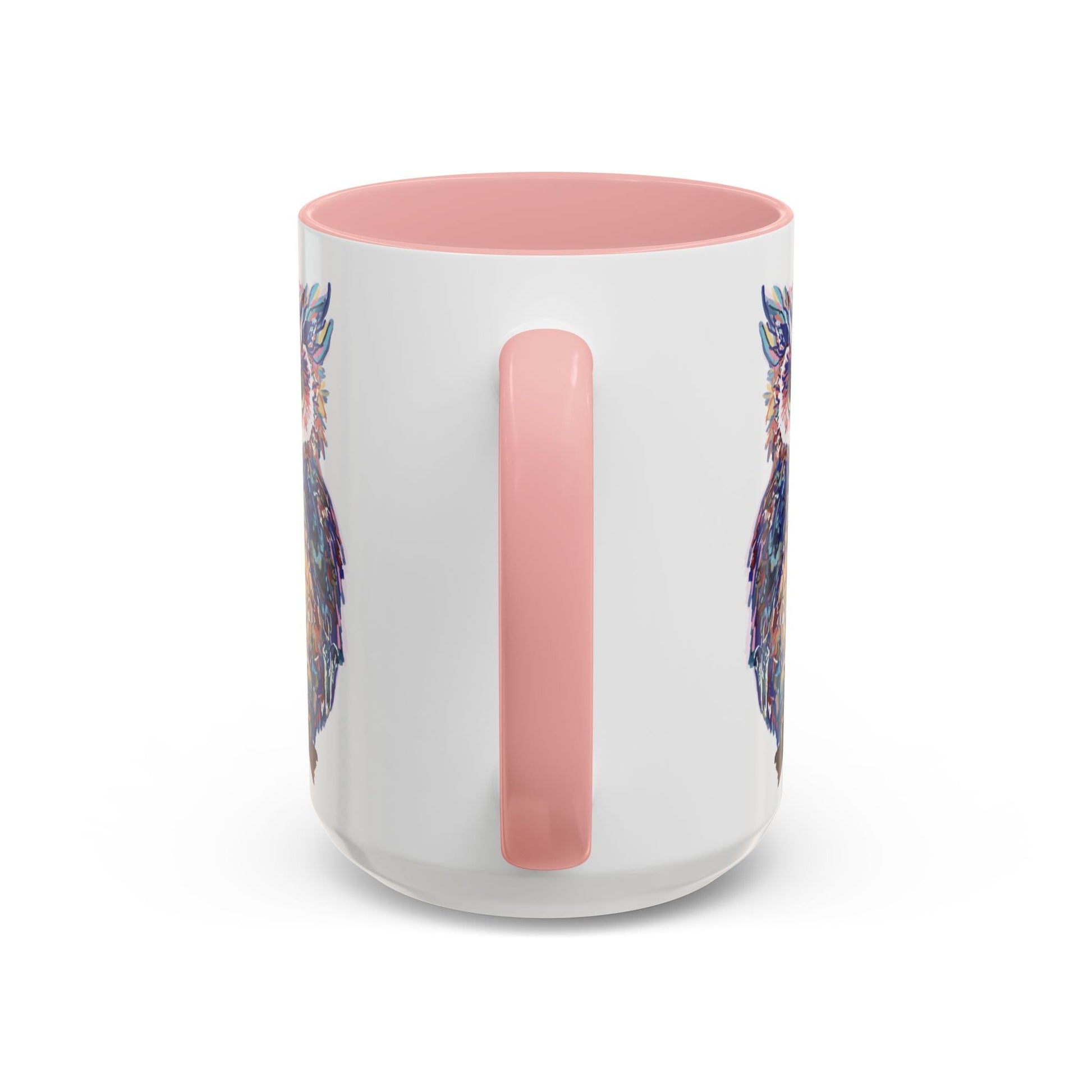 Colorful Owl Accent Coffee Mug - Unique 11oz & 15oz Gift for Nature Lovers - Blue Cava