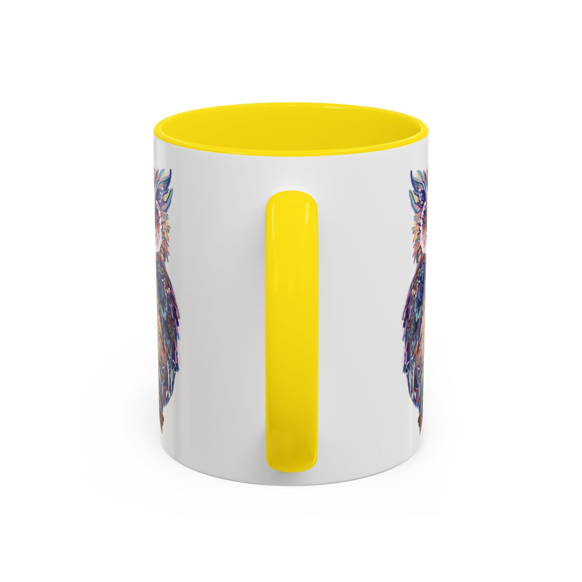 Colorful Owl Accent Coffee Mug - Unique 11oz & 15oz Gift for Nature Lovers - Blue Cava