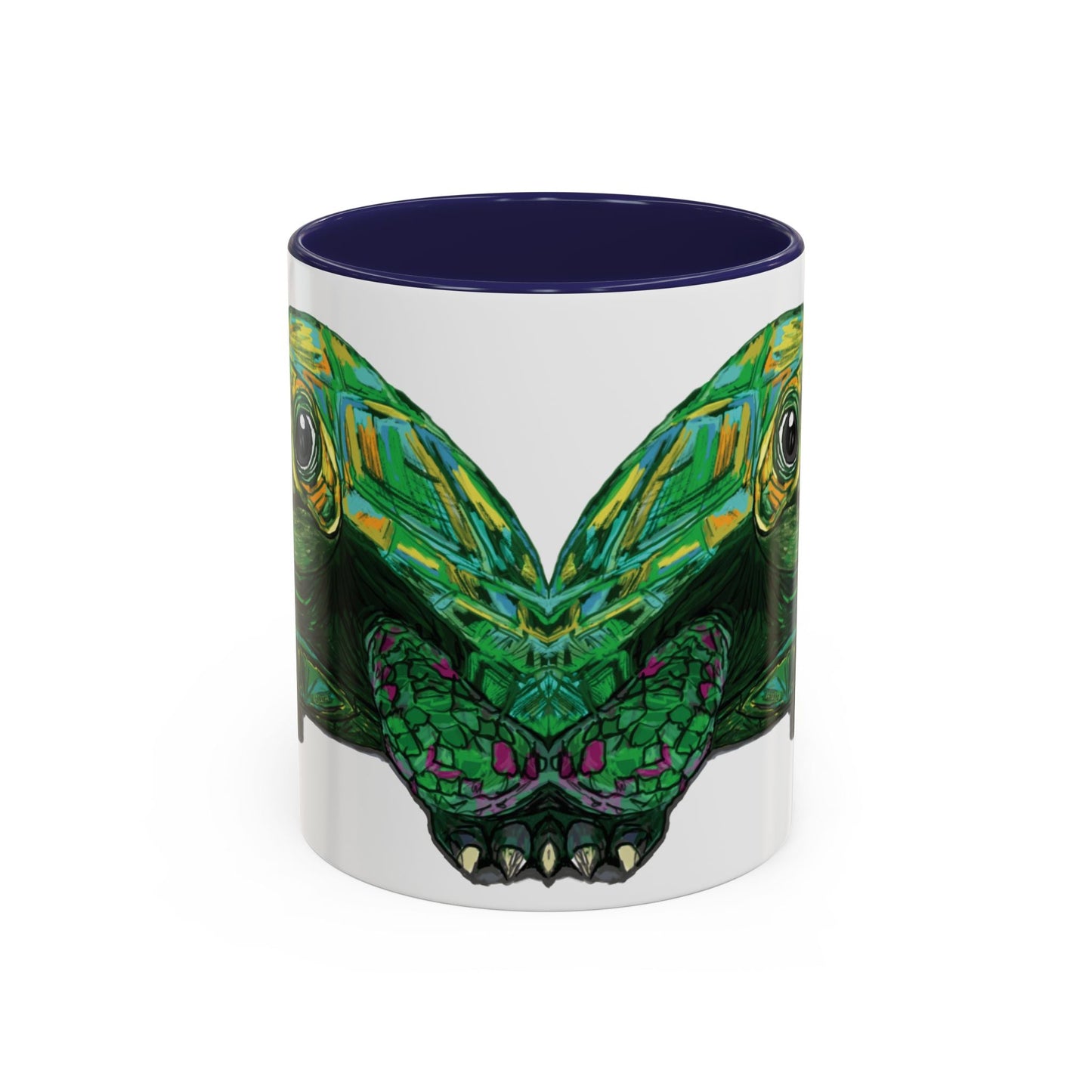 Colorful Sea Turtle Accent Coffee Mug - Unique 11oz & 15oz - Blue Cava