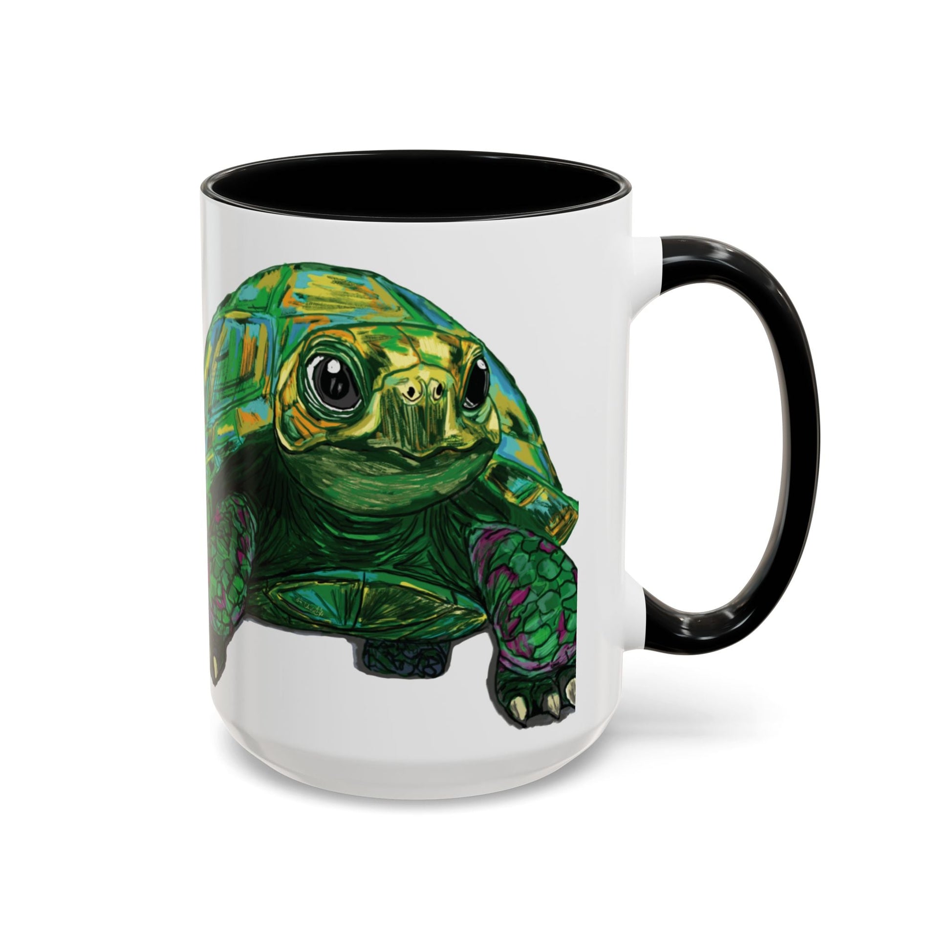 Colorful Sea Turtle Accent Coffee Mug - Unique 11oz & 15oz - Blue Cava