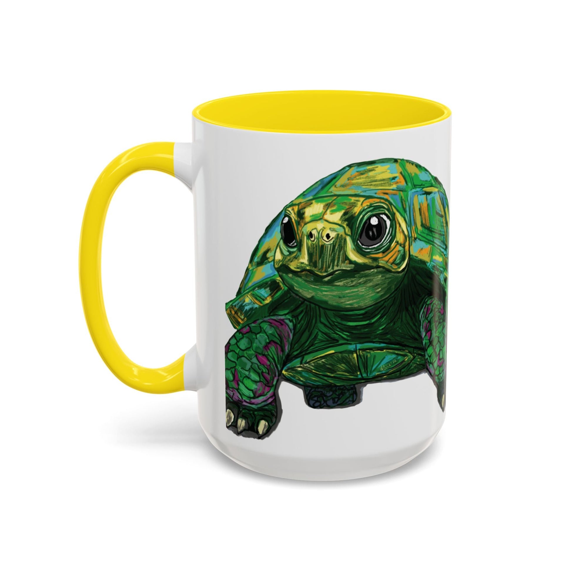 Colorful Sea Turtle Accent Coffee Mug - Unique 11oz & 15oz - Blue Cava