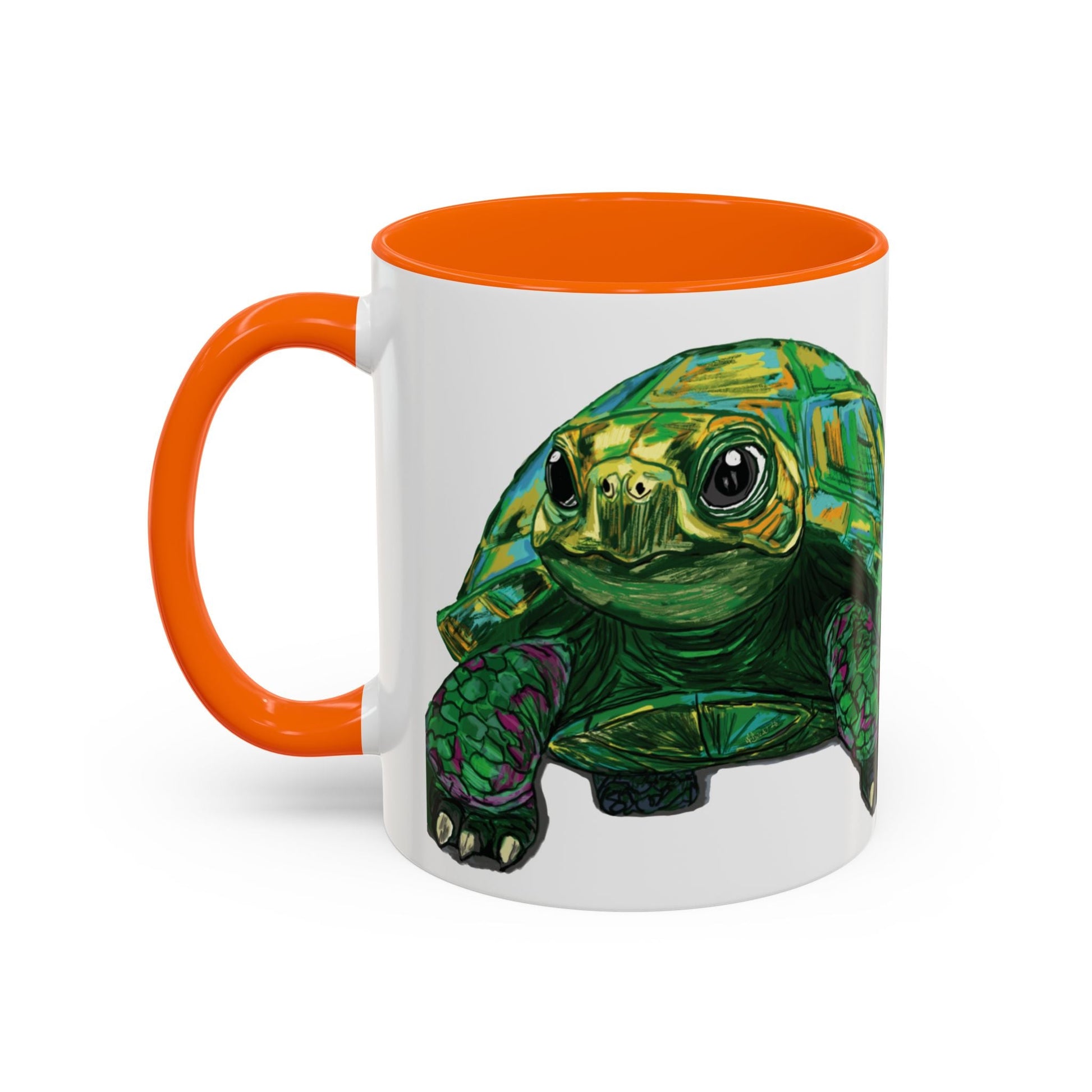 Colorful Sea Turtle Accent Coffee Mug - Unique 11oz & 15oz - Blue Cava