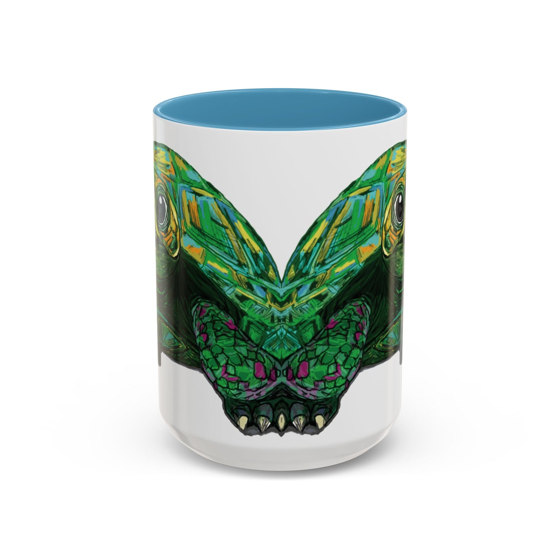 Colorful Sea Turtle Accent Coffee Mug - Unique 11oz & 15oz - Blue Cava
