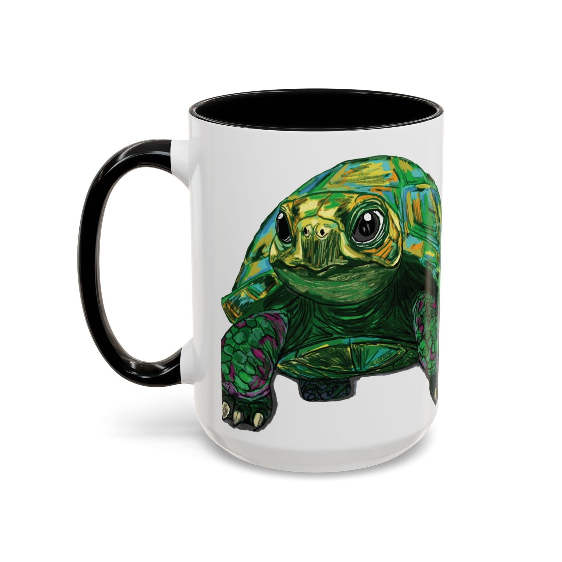 Colorful Sea Turtle Accent Coffee Mug - Unique 11oz & 15oz - Blue Cava