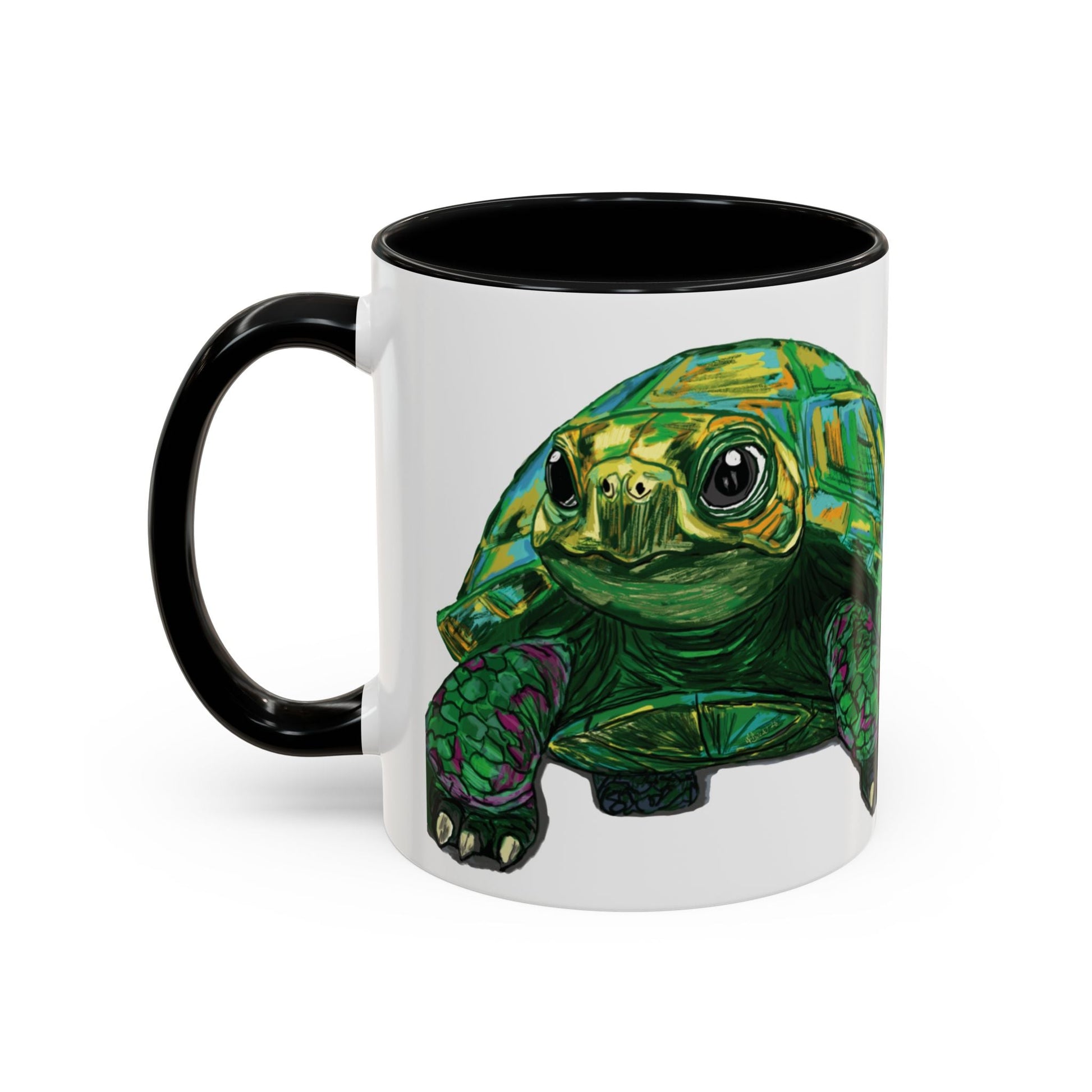 Colorful Sea Turtle Accent Coffee Mug - Unique 11oz & 15oz - Blue Cava