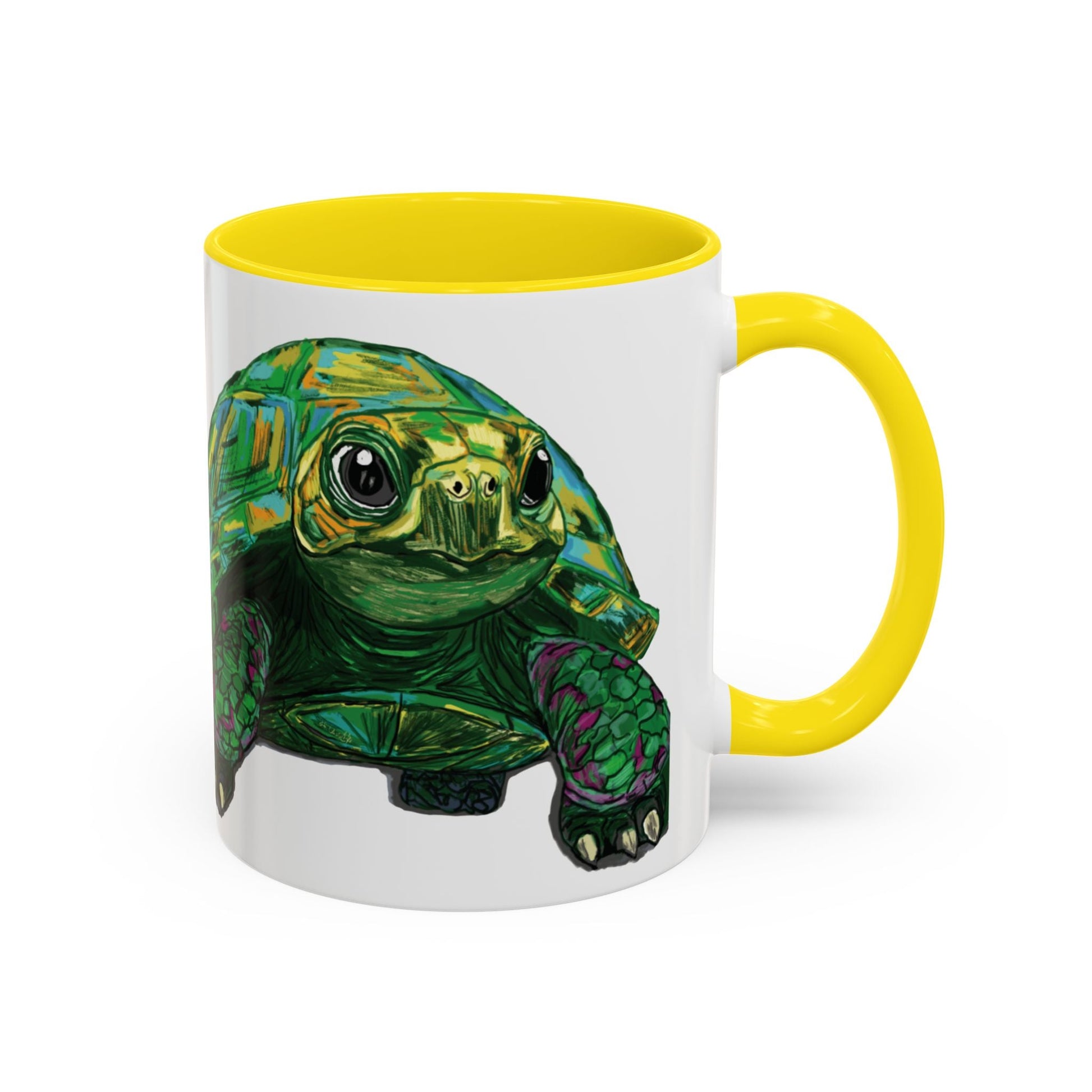 Colorful Sea Turtle Accent Coffee Mug - Unique 11oz & 15oz - Blue Cava