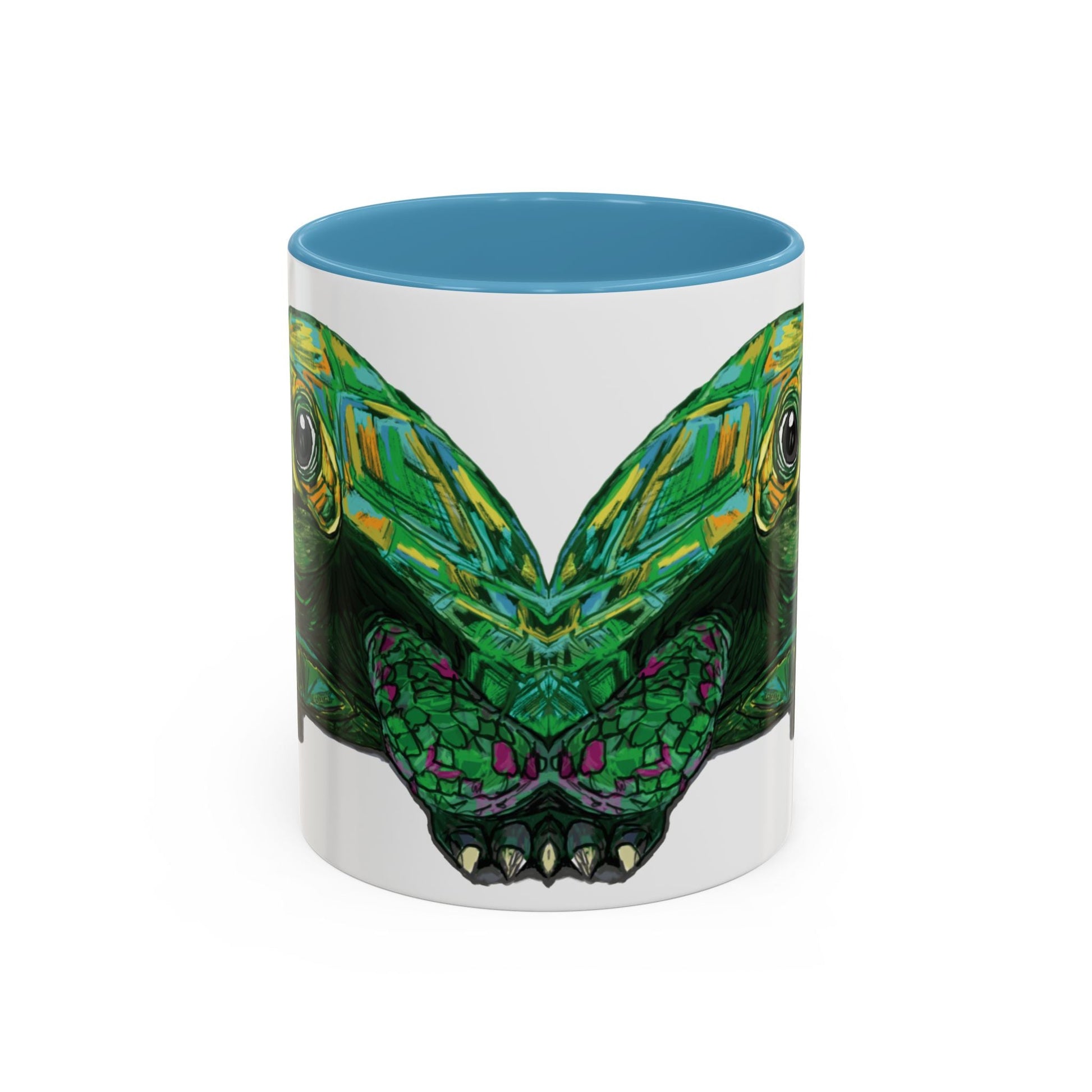 Colorful Sea Turtle Accent Coffee Mug - Unique 11oz & 15oz - Blue Cava