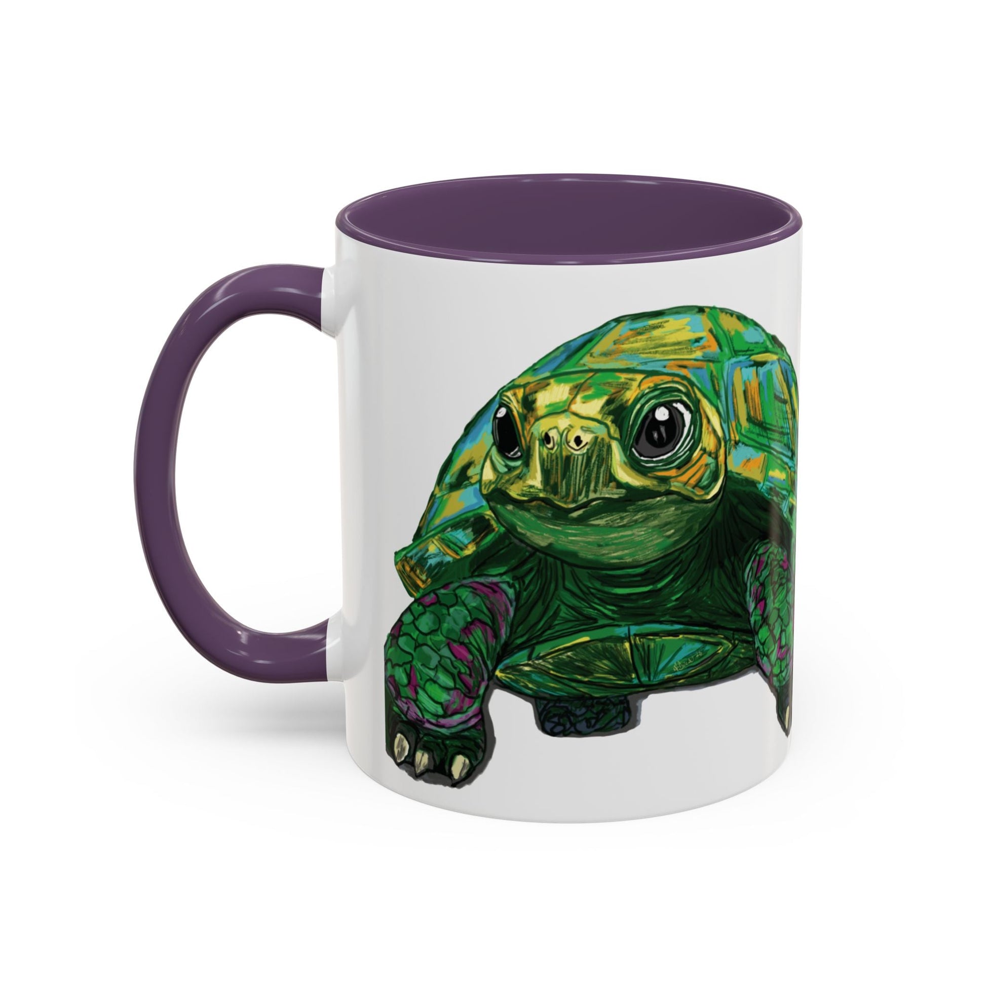 Colorful Sea Turtle Accent Coffee Mug - Unique 11oz & 15oz - Blue Cava