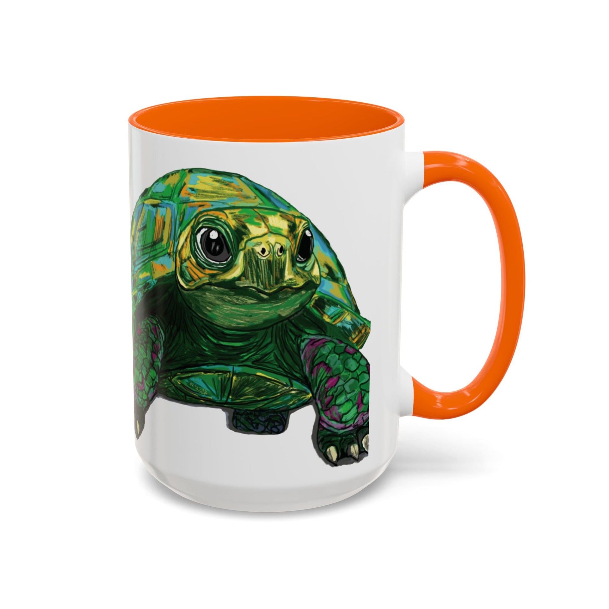 Colorful Sea Turtle Accent Coffee Mug - Unique 11oz & 15oz - Blue Cava