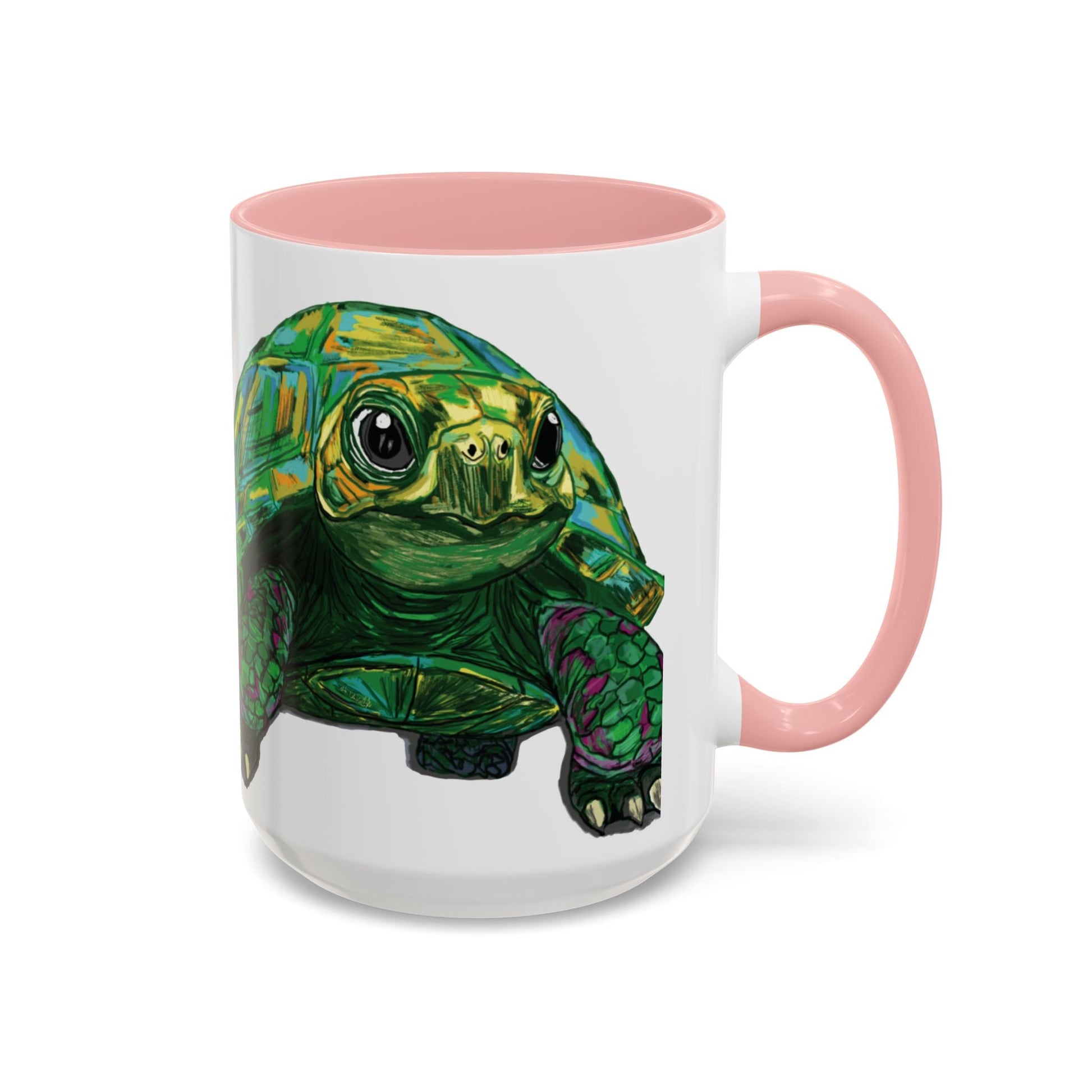 Colorful Sea Turtle Accent Coffee Mug - Unique 11oz & 15oz - Blue Cava