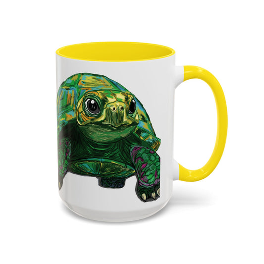 Colorful Sea Turtle Accent Coffee Mug - Unique 11oz & 15oz - Blue Cava