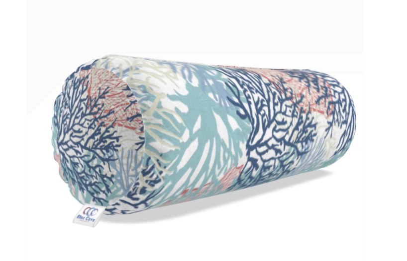Coral Coastal Bolster Pillow - Blue Cava