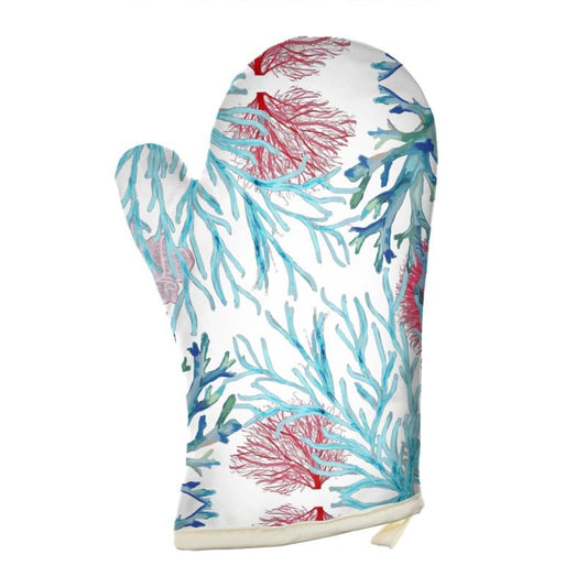Coral Oven Mitt Set - Blue Cava