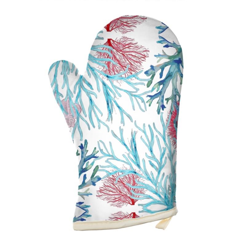 Coral Oven Mitt Set - Blue Cava