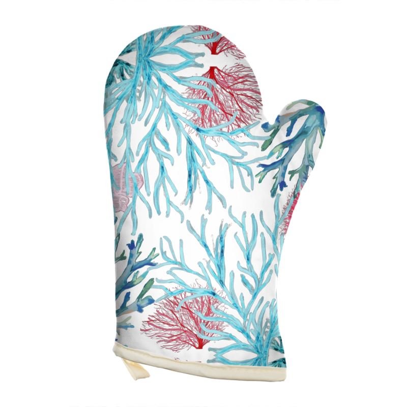 Coral Oven Mitt Set - Blue Cava