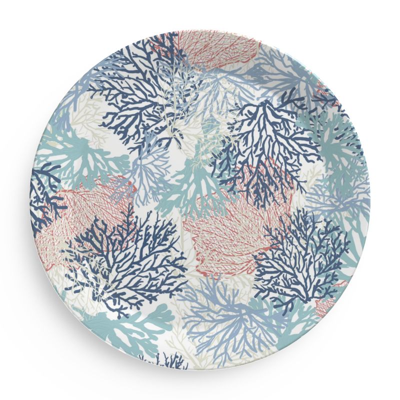 Coral Party Plates - Blue Cava