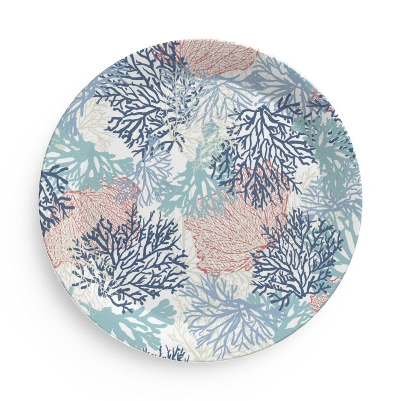 Coral Party Plates - Blue Cava