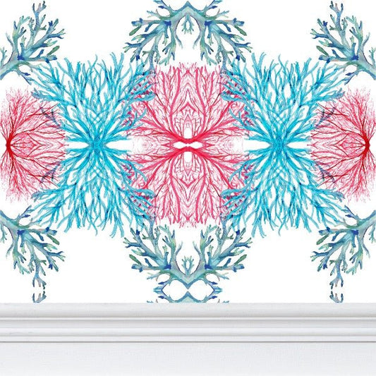 Coral Seaweed Wallpaper - Blue Cava