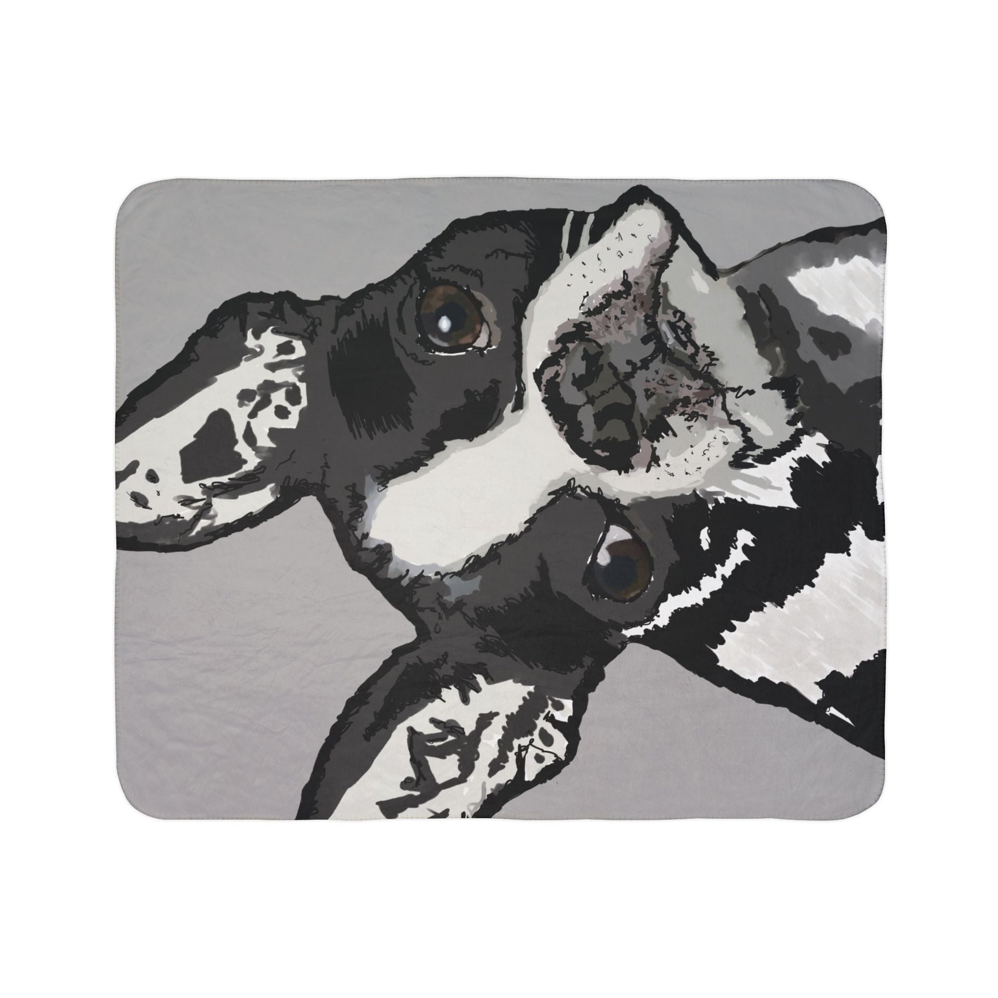 Cozy Boston Terrier Dog Lover Fleece Sherpa Blanket - Blue Cava