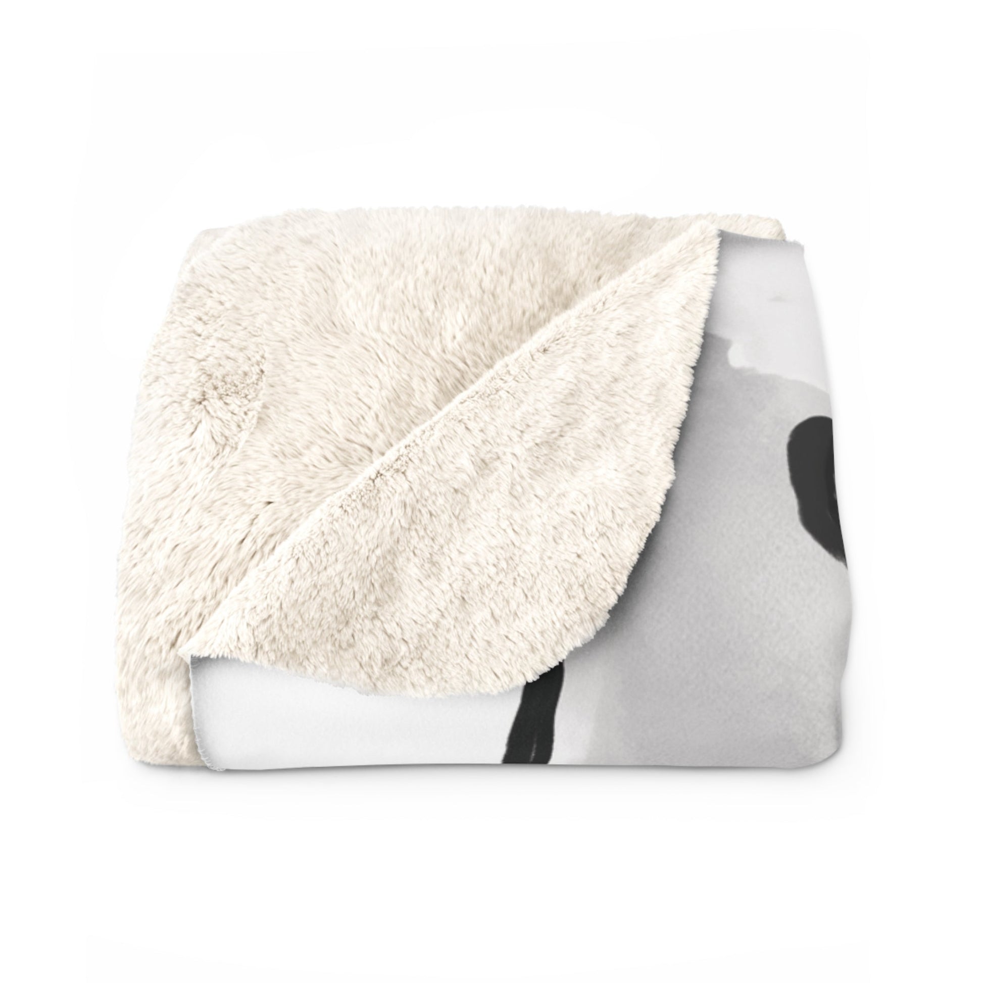 Cozy French Bulldog Sleeping Dog Portrait Sherpa Fleece Blanket - Blue Cava