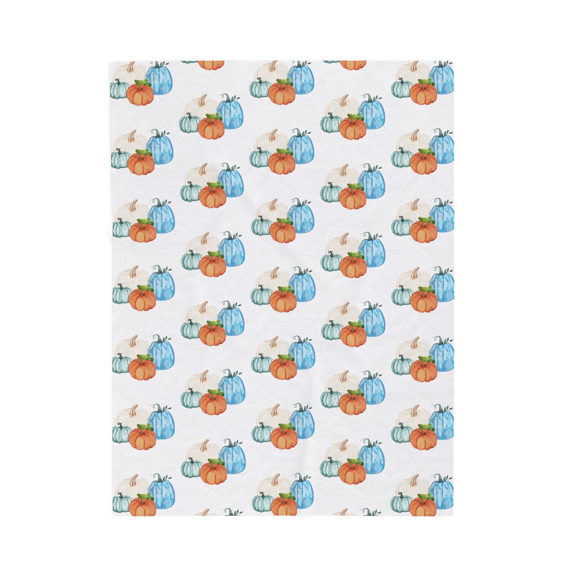 Cozy Pumpkin Plush Blanket, Fall Decor, Soft Throw for Autumn, Seasonal Gift, Warm Home Accessory - Blue Cava
