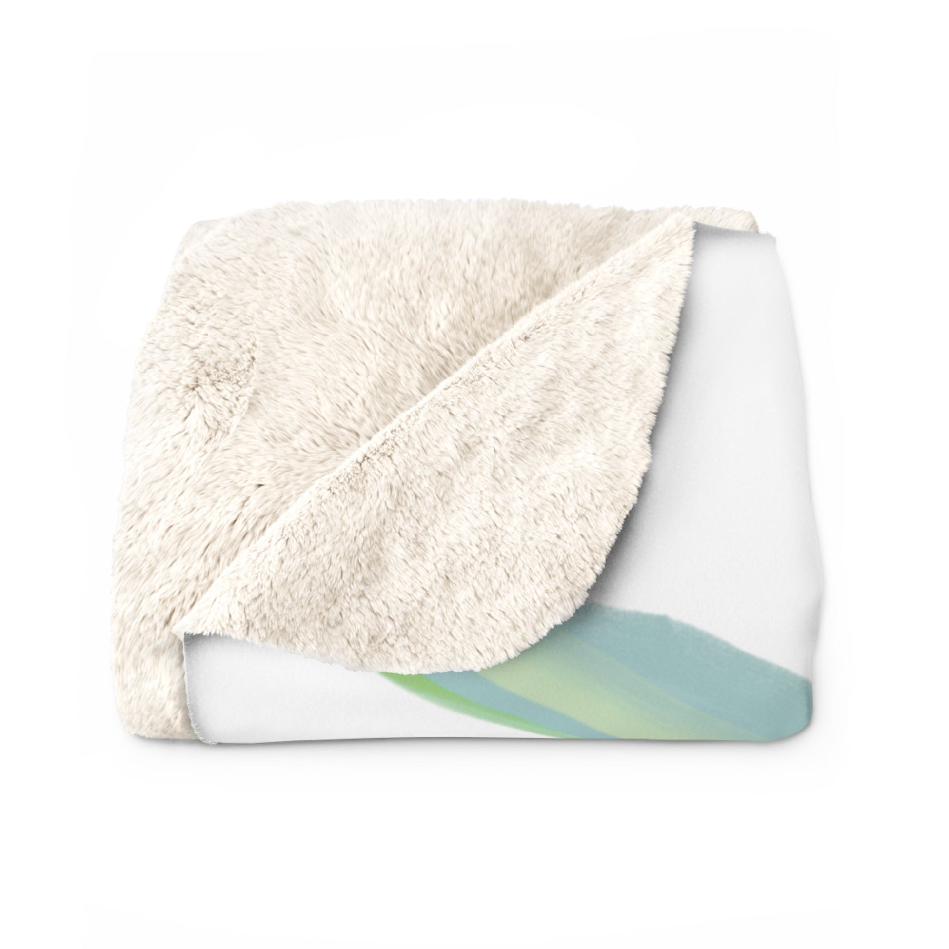 Cozy Sherpa Fleece Blanket with Colorful Tortoise Design - Blue Cava