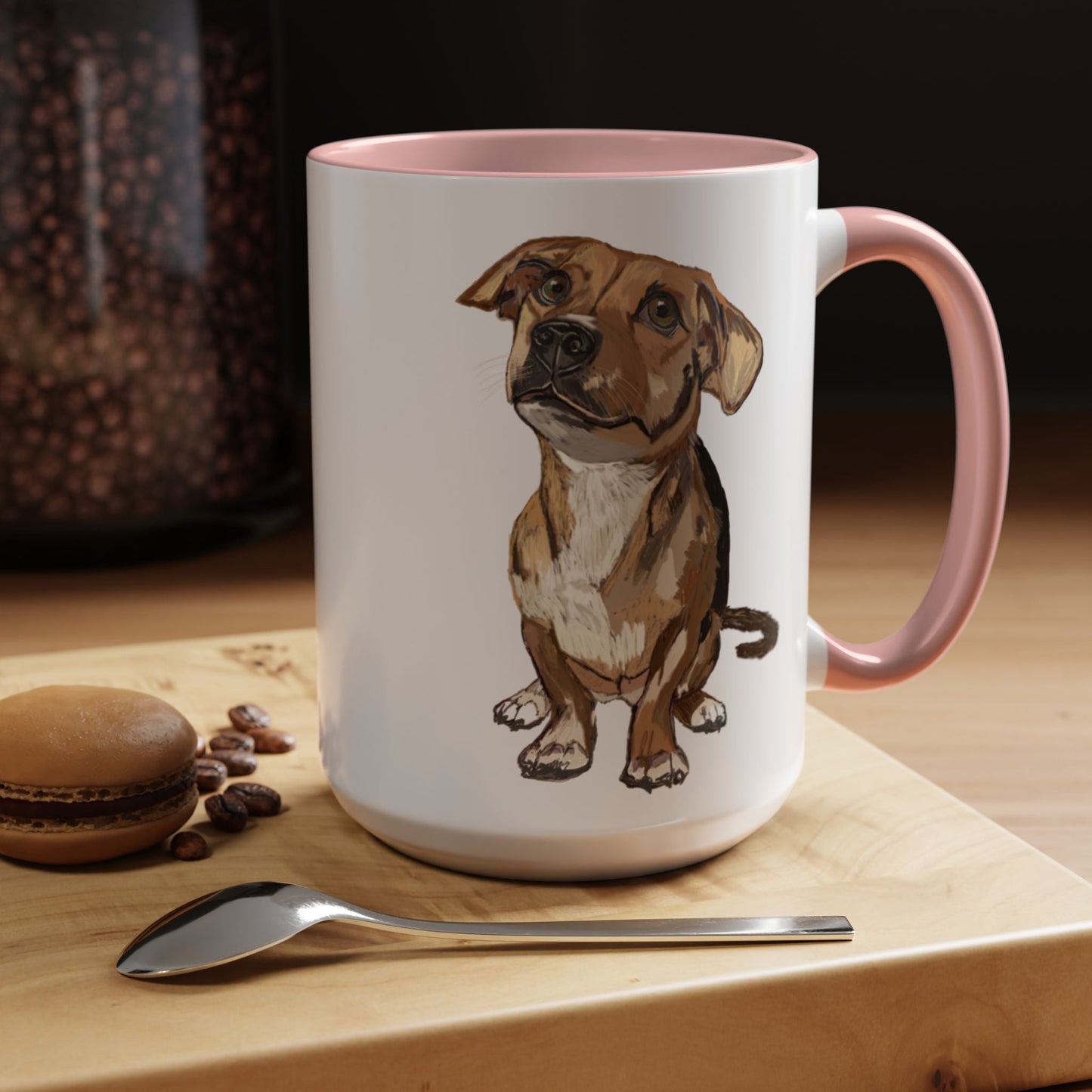 Curious Dog Two Tone Ceramic Mug - 11 oz & 15 oz - Blue Cava