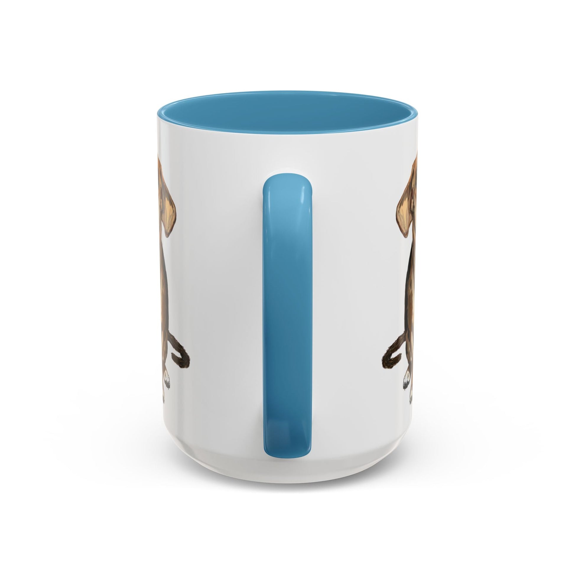 Curious Dog Two Tone Ceramic Mug - 11 oz & 15 oz - Blue Cava