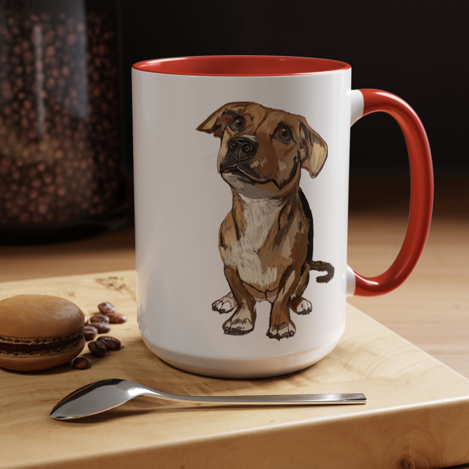 Curious Dog Two Tone Ceramic Mug - 11 oz & 15 oz - Blue Cava