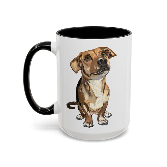 Curious Dog Two Tone Ceramic Mug - 11 oz & 15 oz - Blue Cava