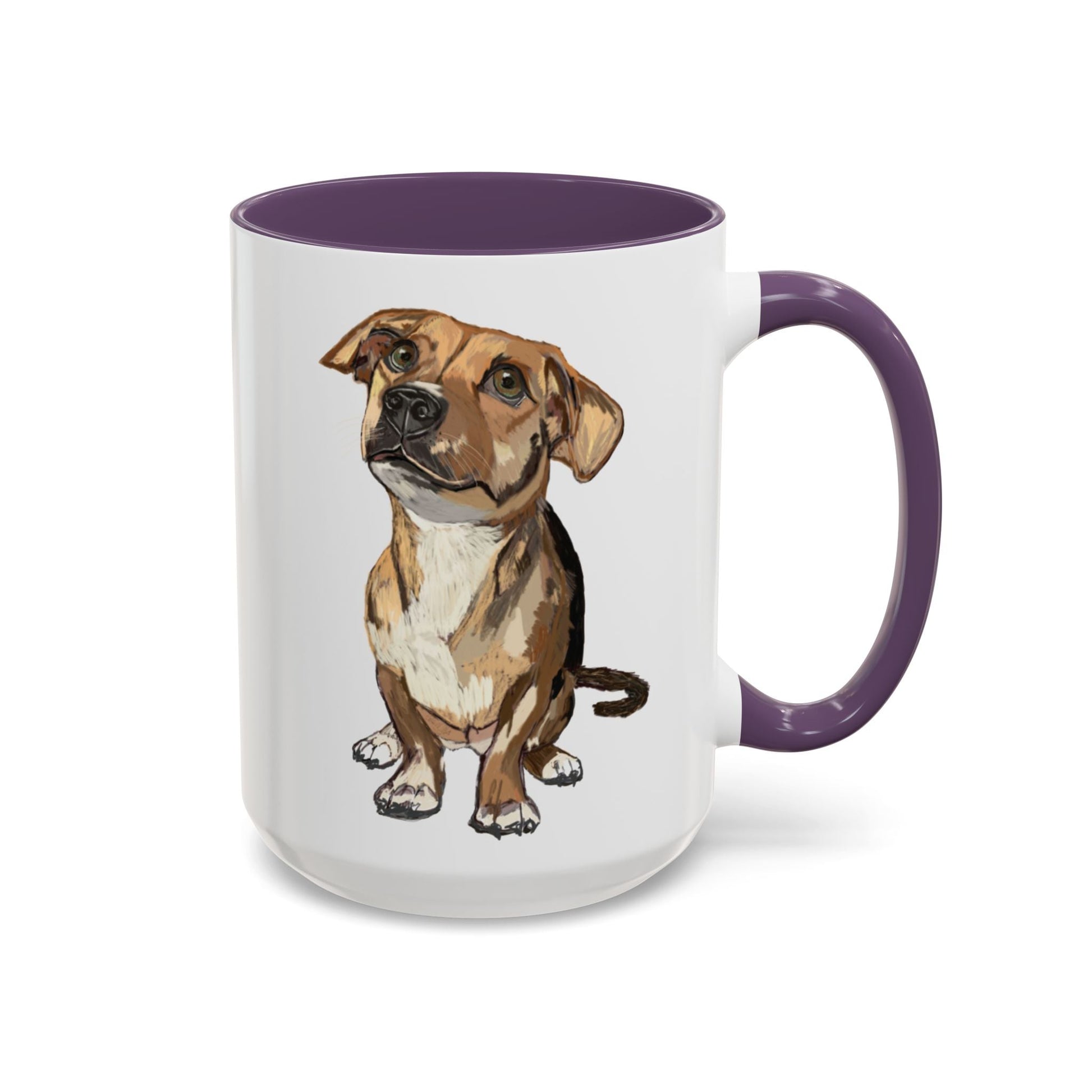 Curious Dog Two Tone Ceramic Mug - 11 oz & 15 oz - Blue Cava