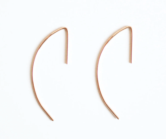 Curved Bar Threader Earrings - Hooks and Luxe - Blue Cava