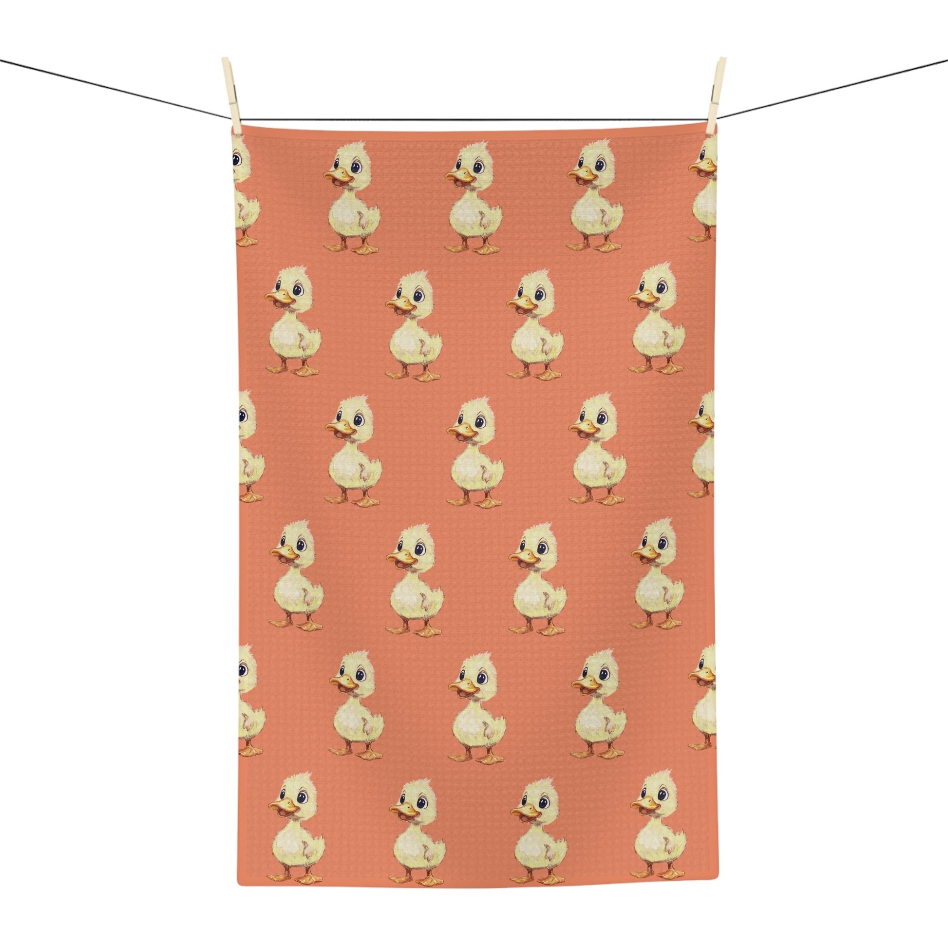 Cute Duckling Microfiber Waffle Towel - Blue Cava