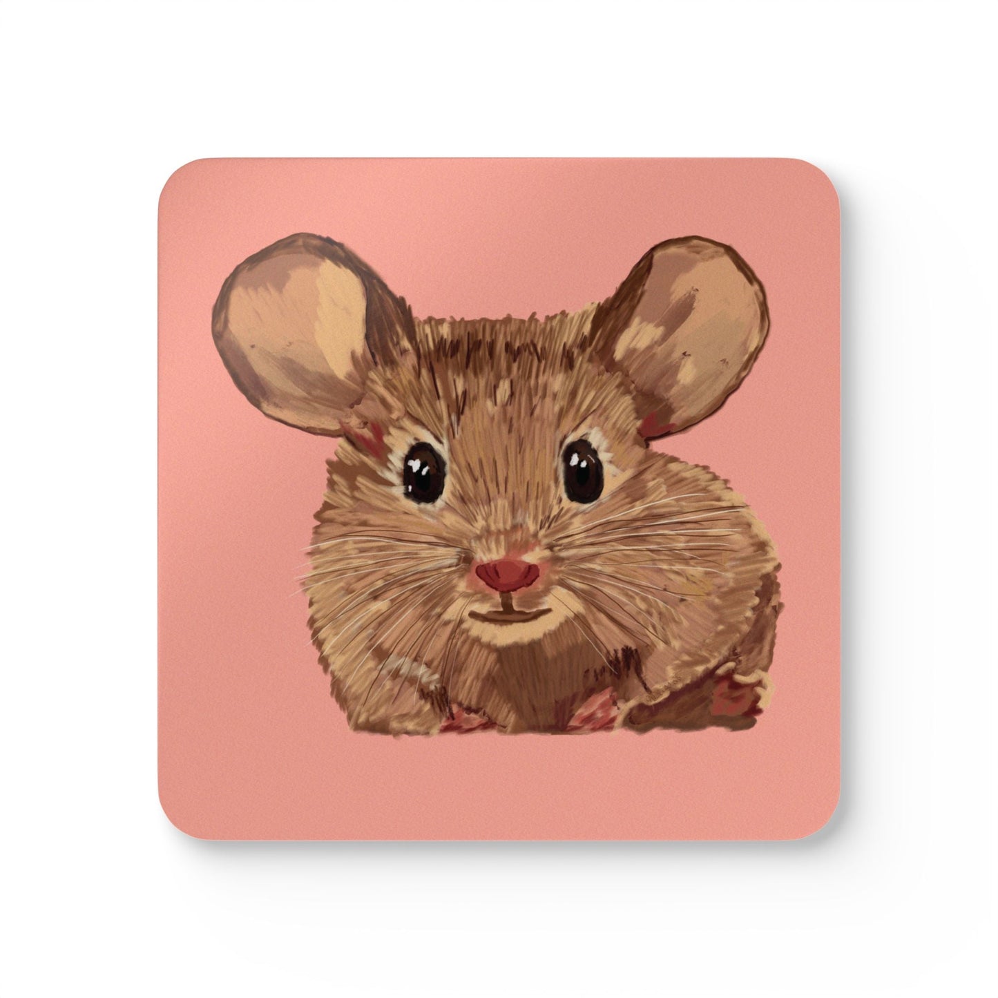 Cute Mouse Corkwood Coaster Set - Eco - Friendly Coasters - Blue Cava